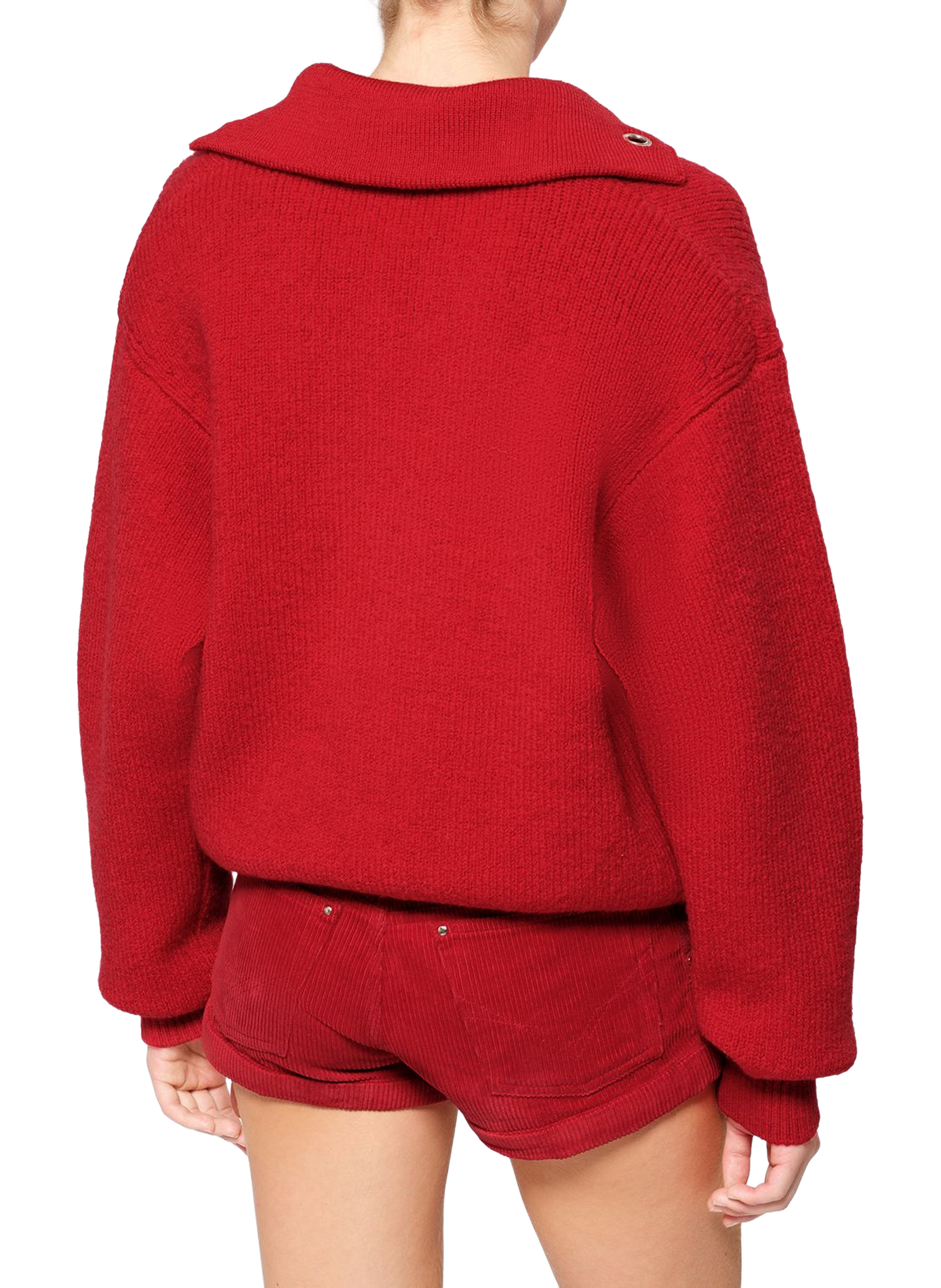 Ydalia trui met vetersluiting aan de hals van scheerwol en alpaca ISABEL MARANT Rood