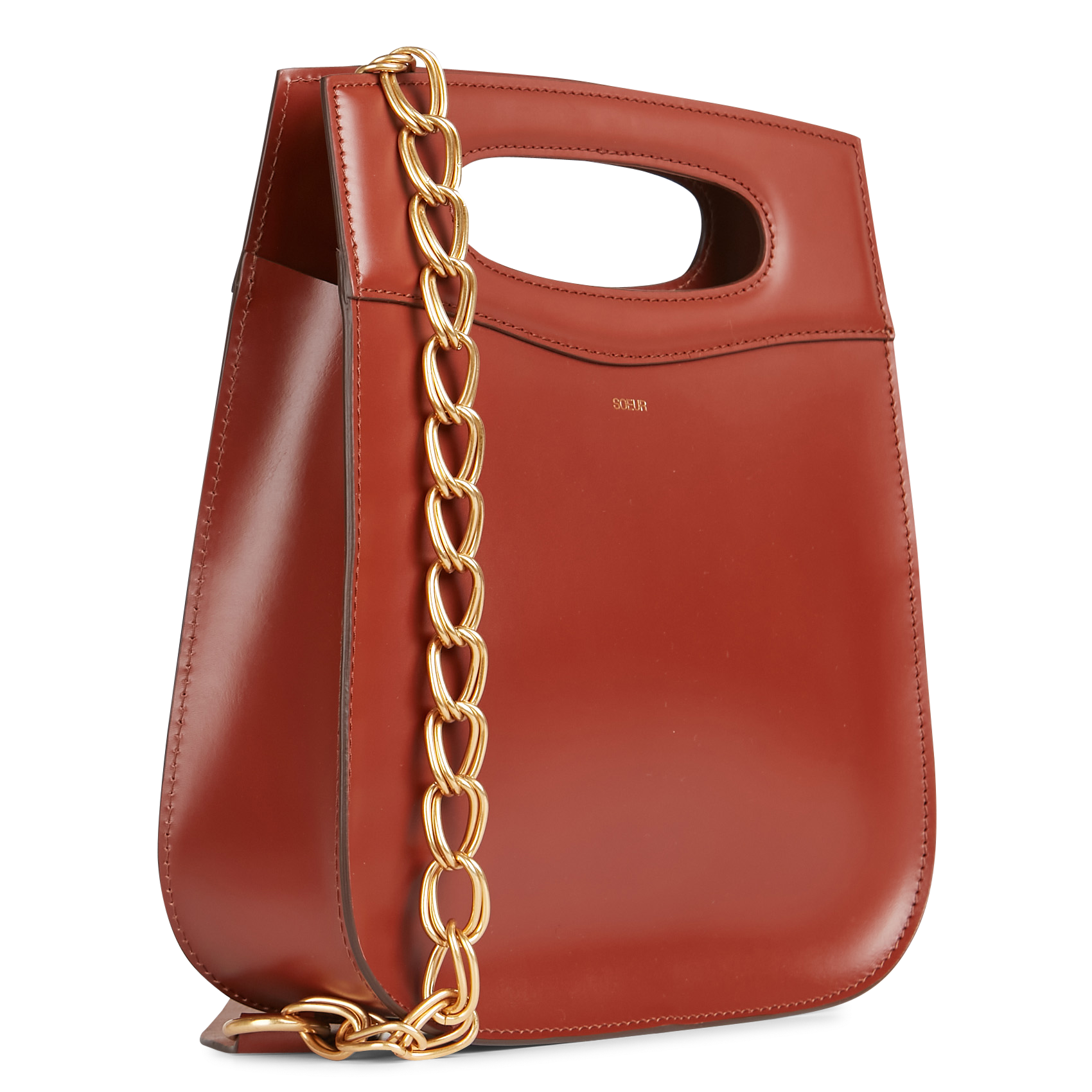Sac bandoulière en cuir de vachette cheri SOEUR Marron