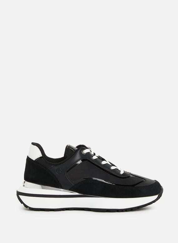 Michael kors black leather sneakers on sale