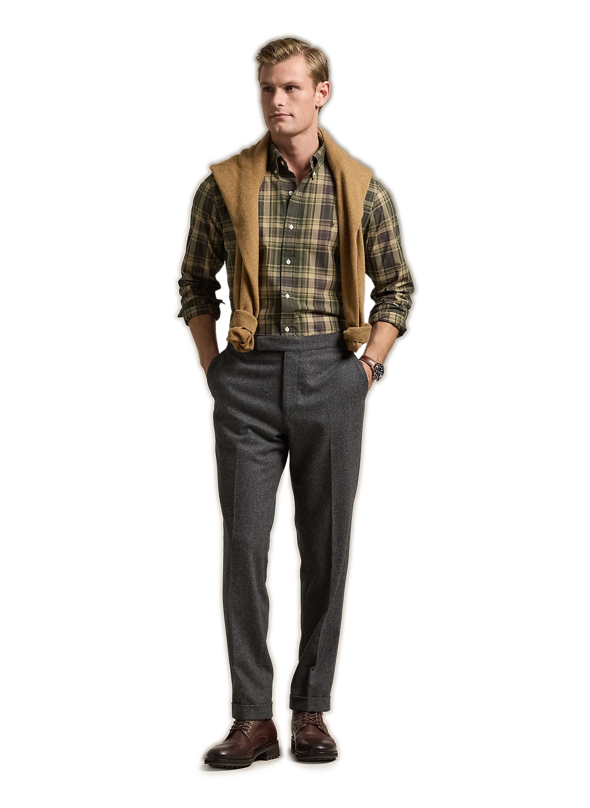 Chemise à carreaux en coton  POLO RALPH LAUREN Vert