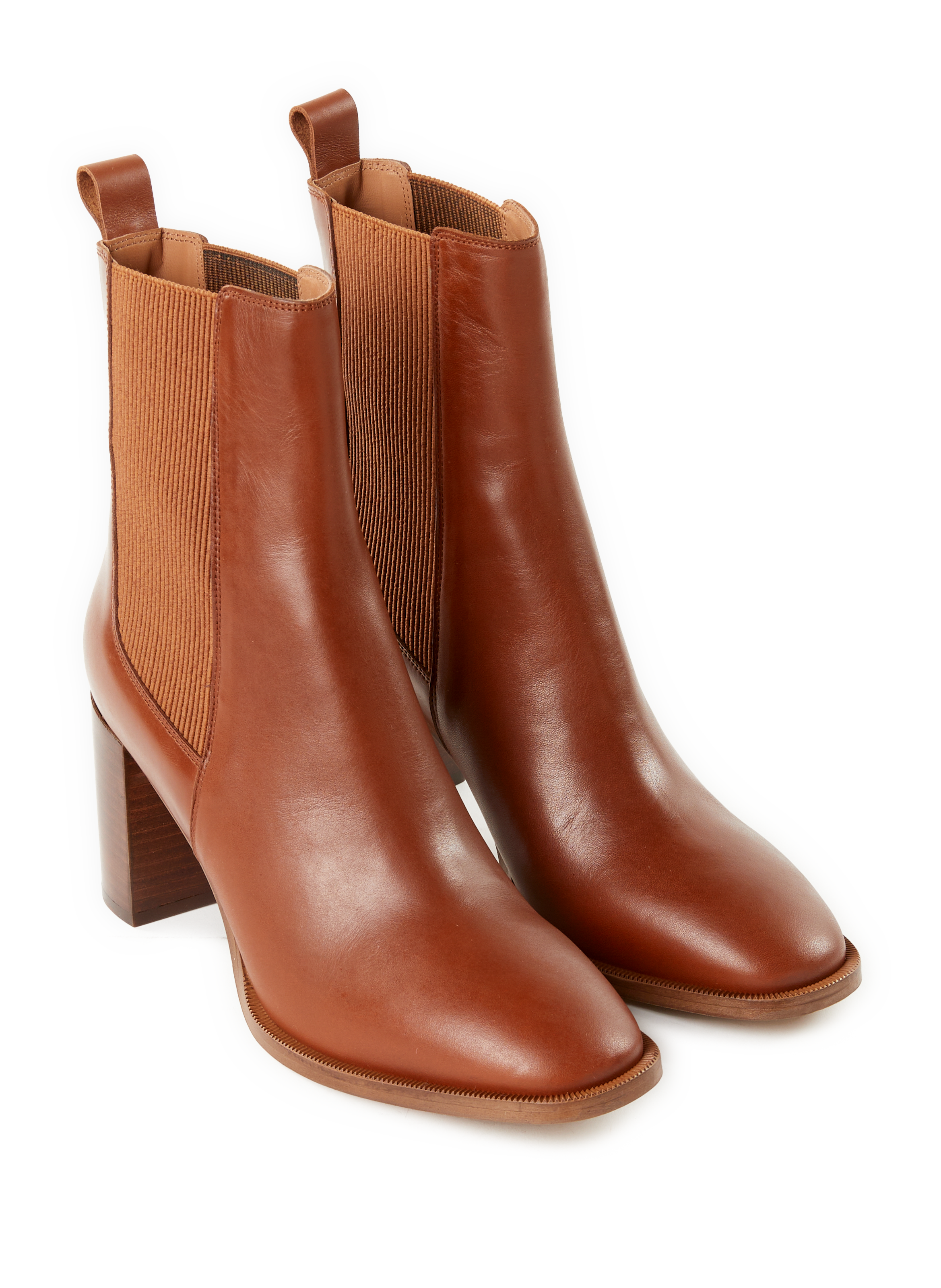 Ankle boots with silver tips SAISON 1865 Brown