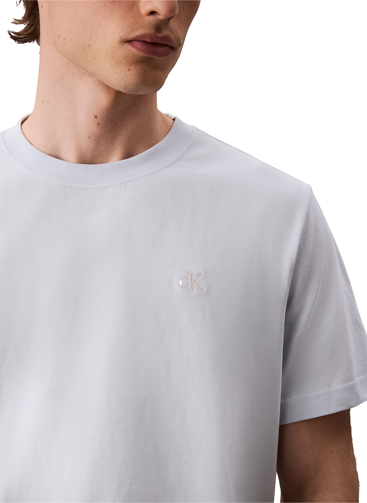 T-shirt à col rond en coton CALVIN KLEIN Bleu