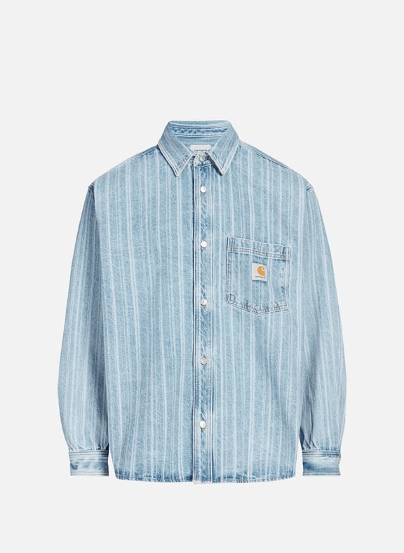Surchemise rayé en denim Rylan Bleu by CARHARTT WIP CARHARTT WIP Surchemise rayé en denim Rylan Bleu