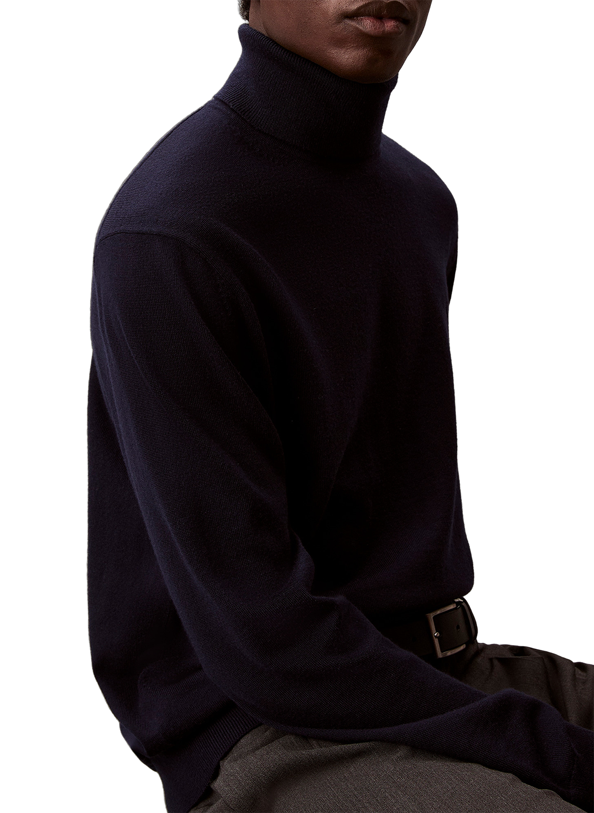 Pull à col roulé en laine mérinos CALVIN KLEIN Bleu