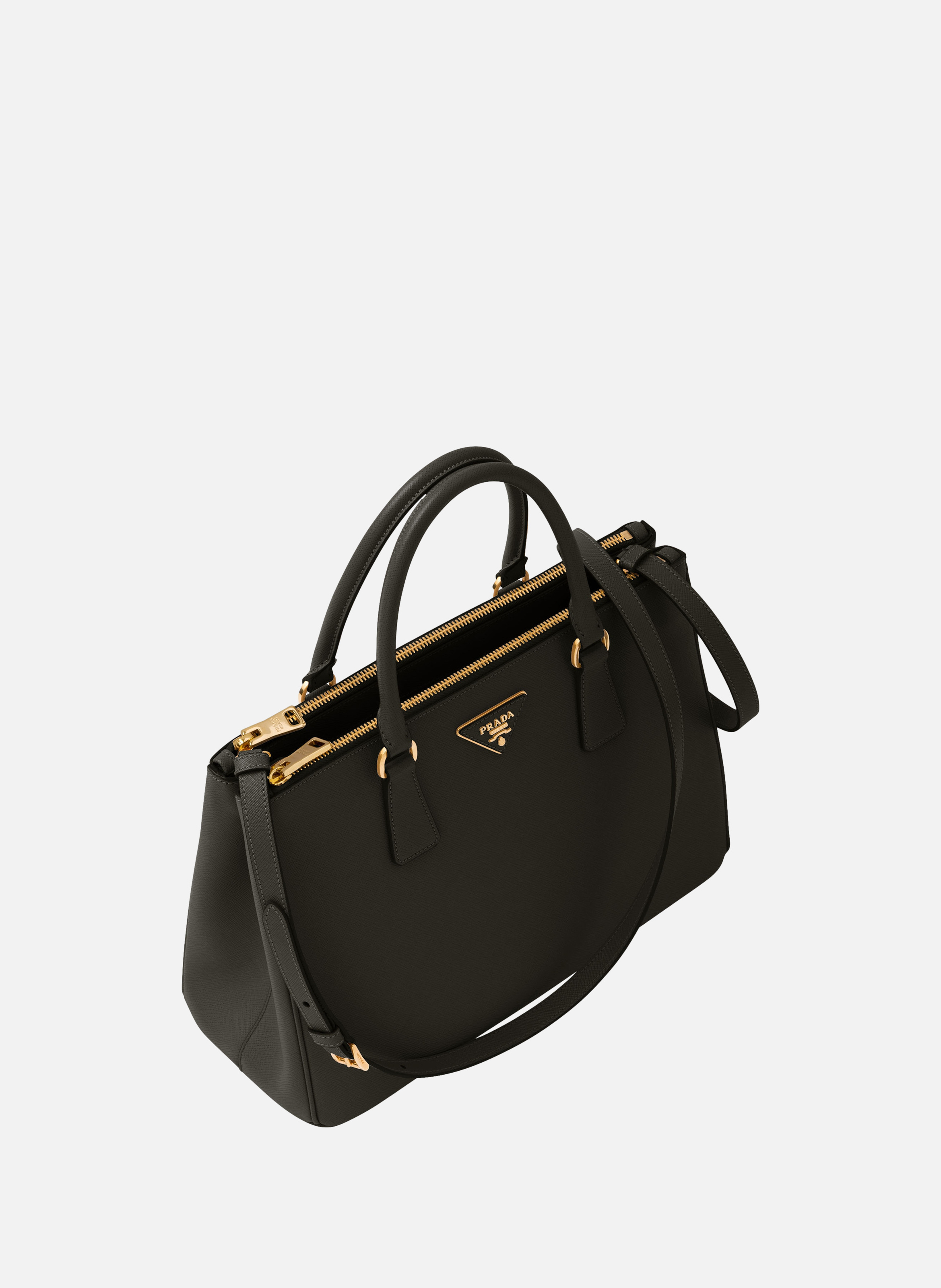 Grand sac prada galleria en cuir saffiano PRADA Noir