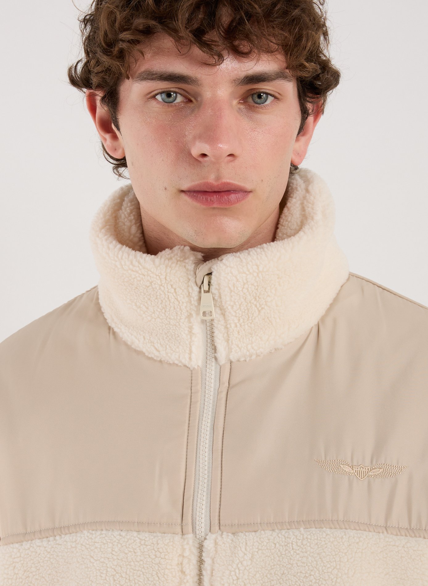 Veste polaire ample à col montant BOMBERS ORIGINAL Blanc