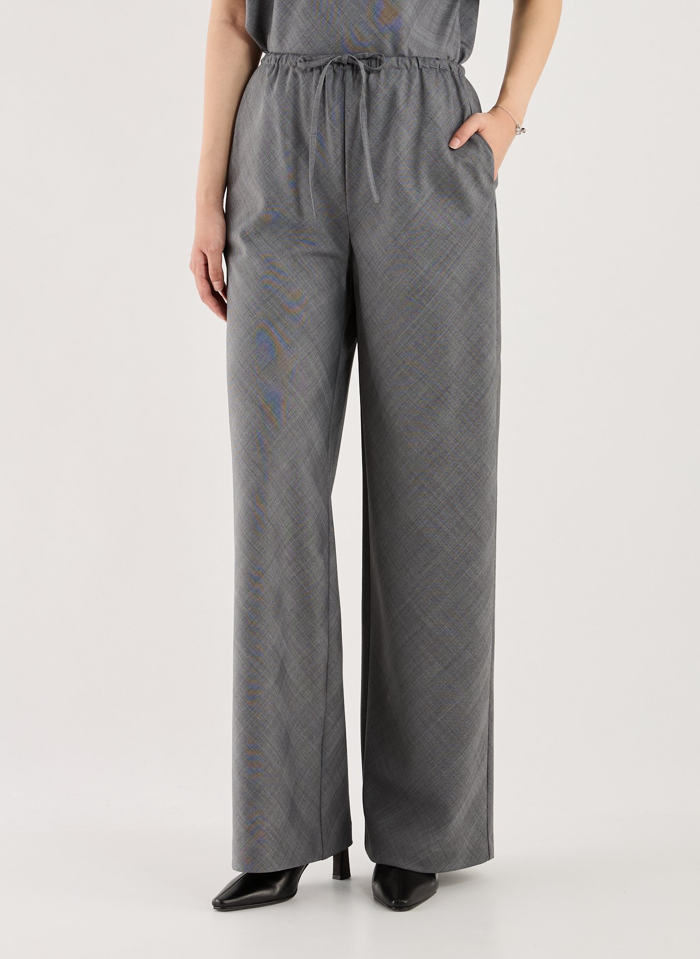 VIKTORIA CHAN Fluid Wool Blend Pants Grey