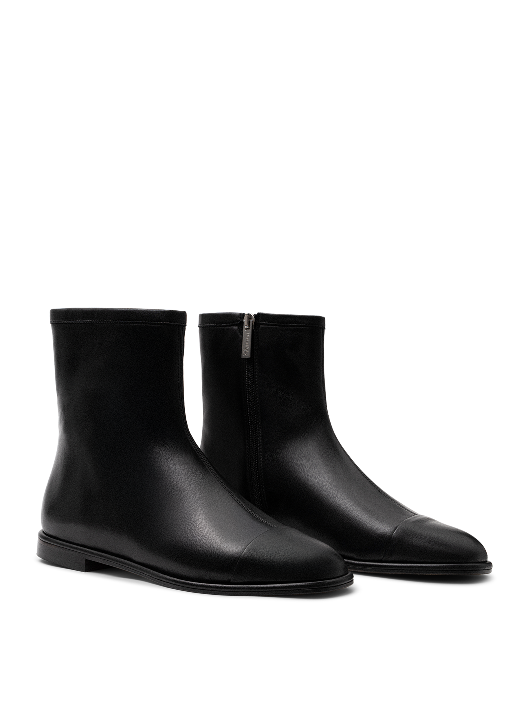 Bottines west en nappa PARALLELE Noir