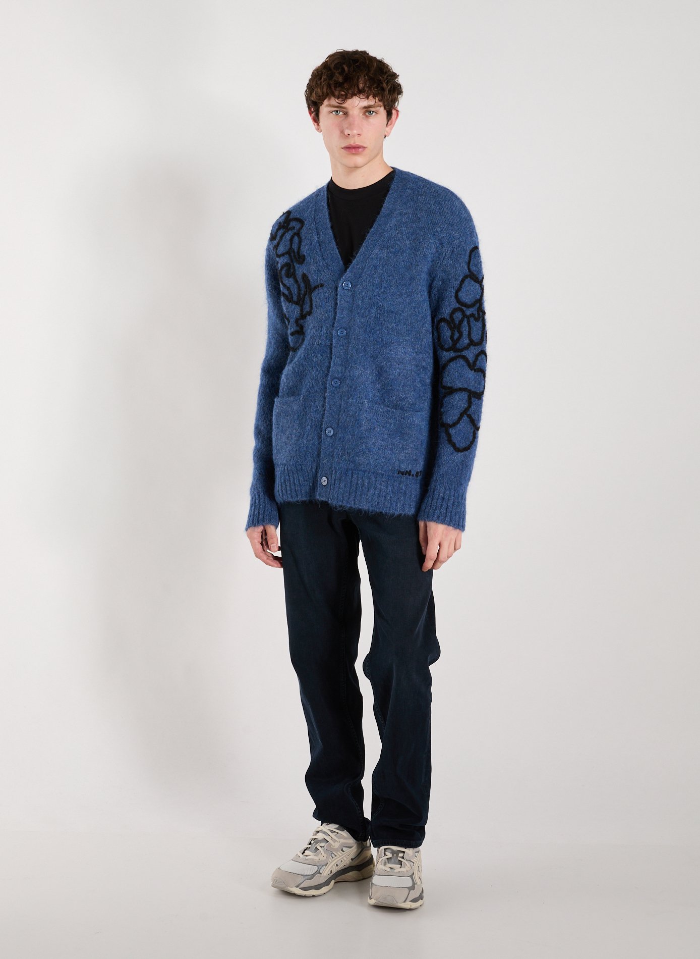 Kyle Alpaca Blend Bordered Cardigan NN.07 Blue