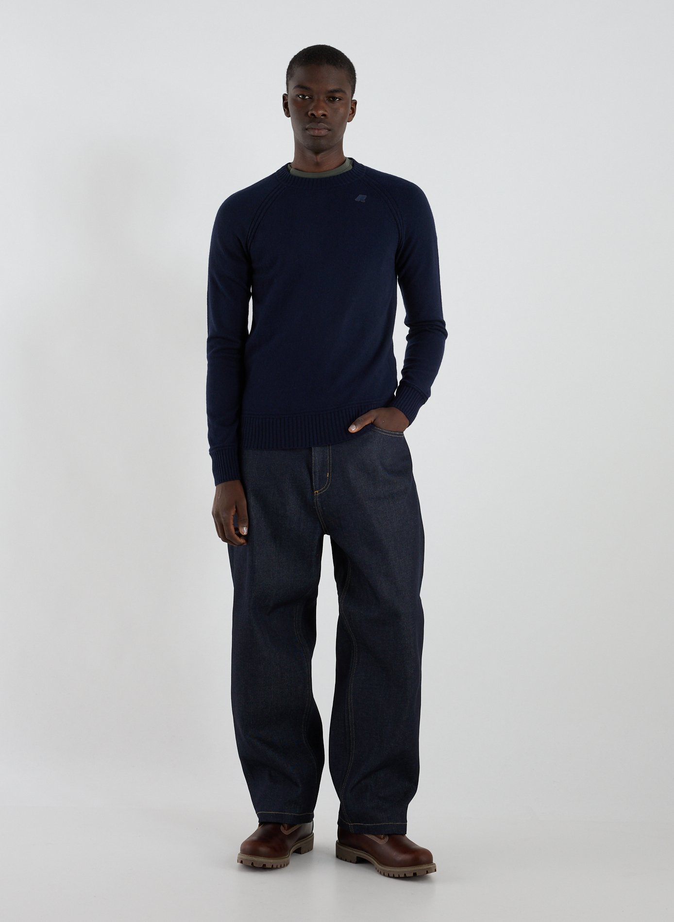 Pull droit à col rond K-WAY Bleu