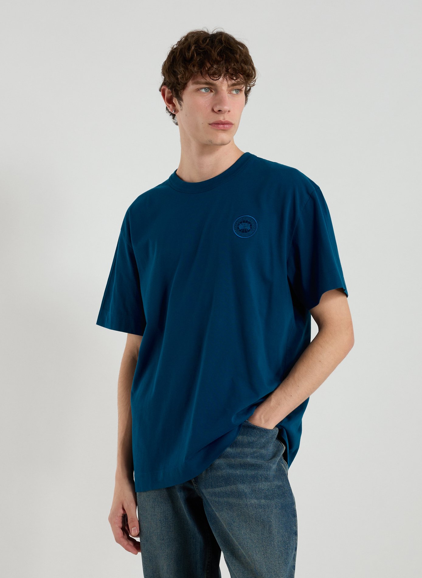 CANADA GOOSE T-shirt col rond en coton Bleu