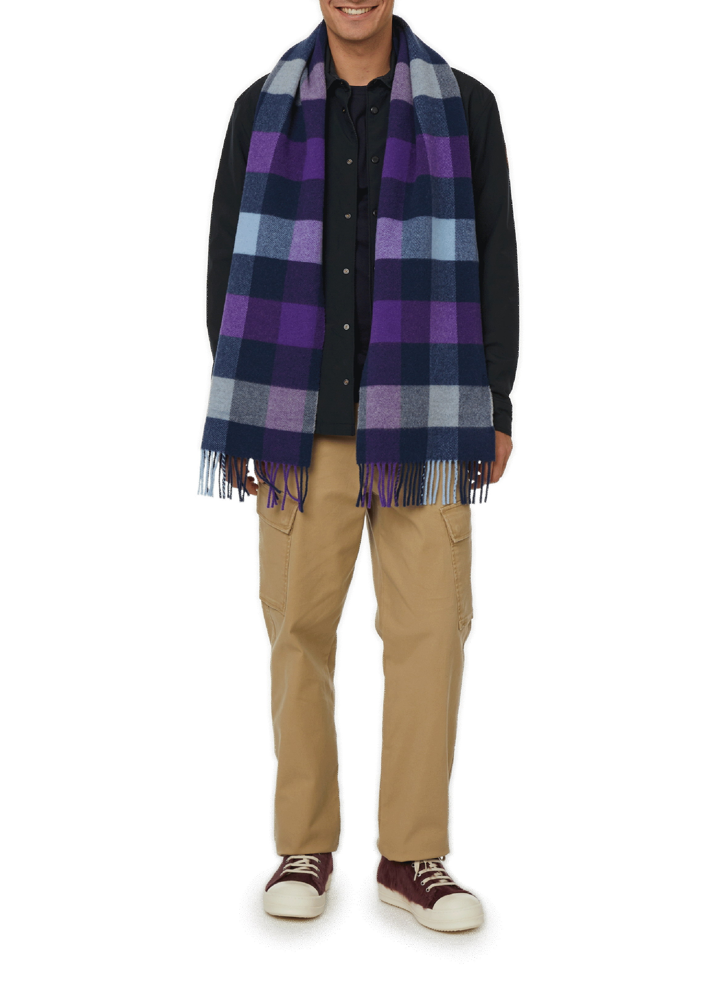 Echarpe à carreaux en laine mélangée SAISON 1865 Multicolore
