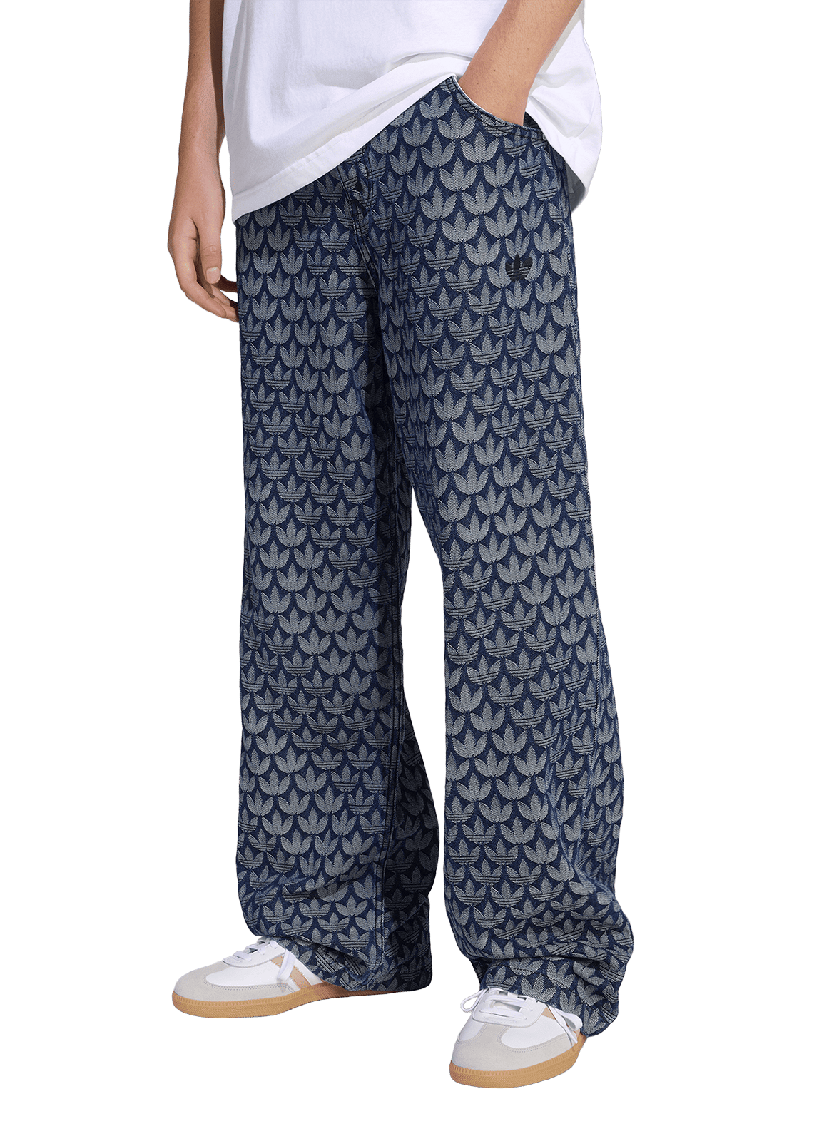 Jean Monogram en coton ADIDAS Bleu