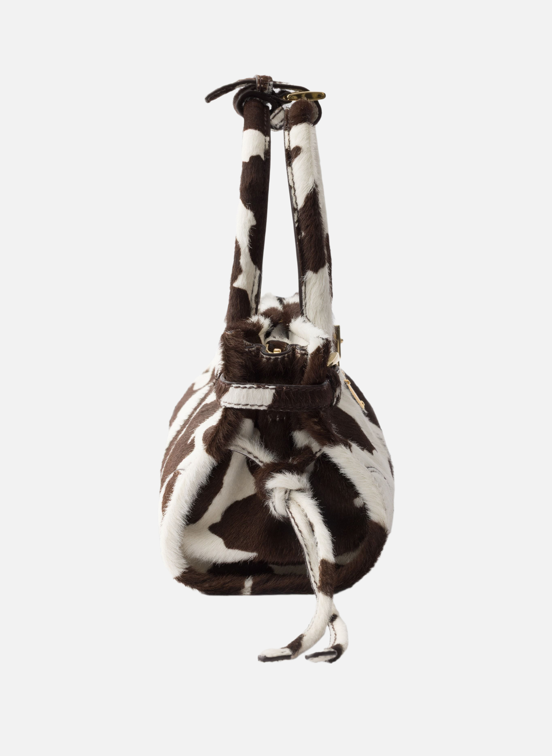 Mini sac à main prada bonnie en cuir imprimé PRADA Blanc