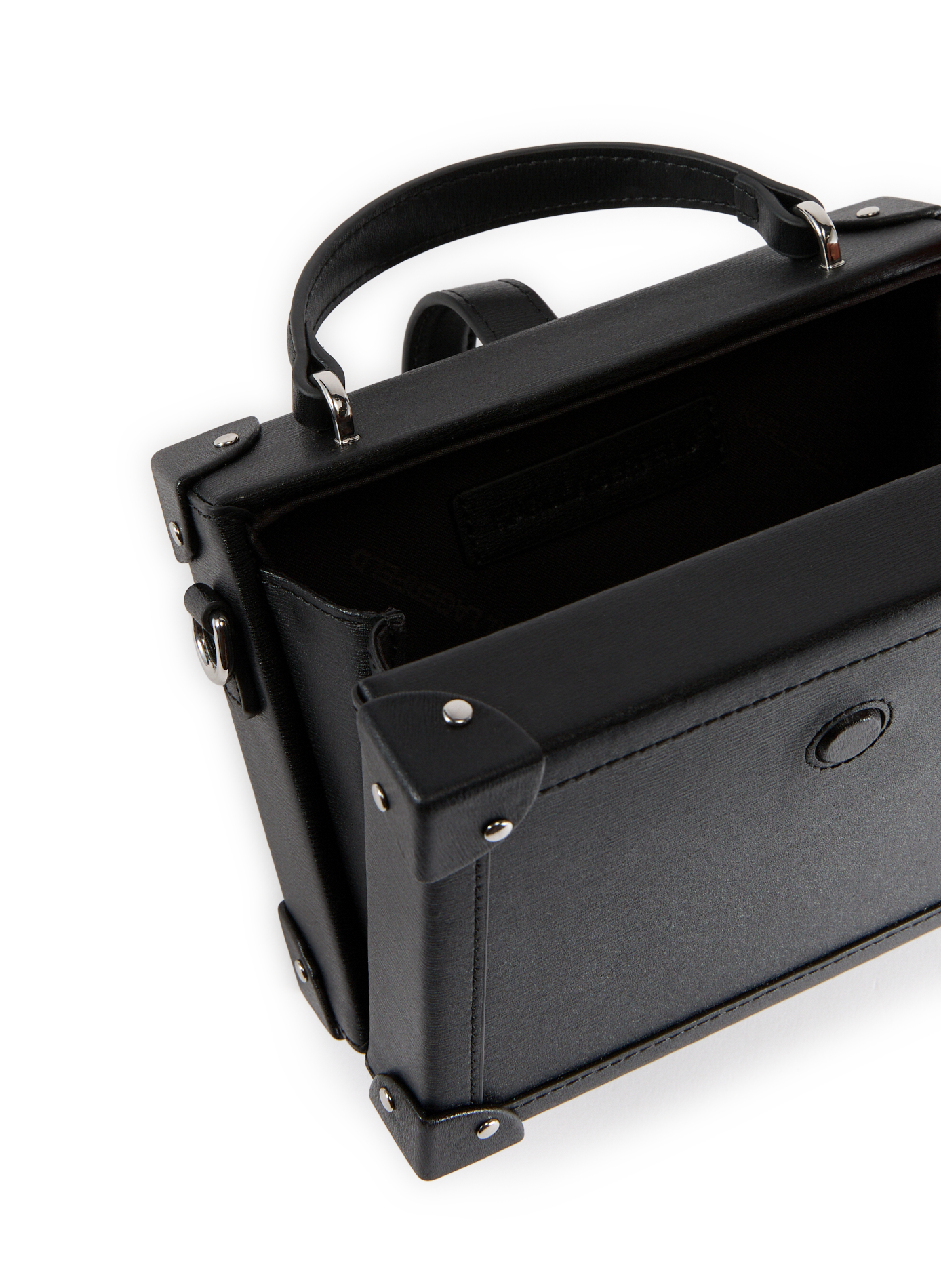 Leather trunk-shaped handbag KARL LAGERFELD Black
