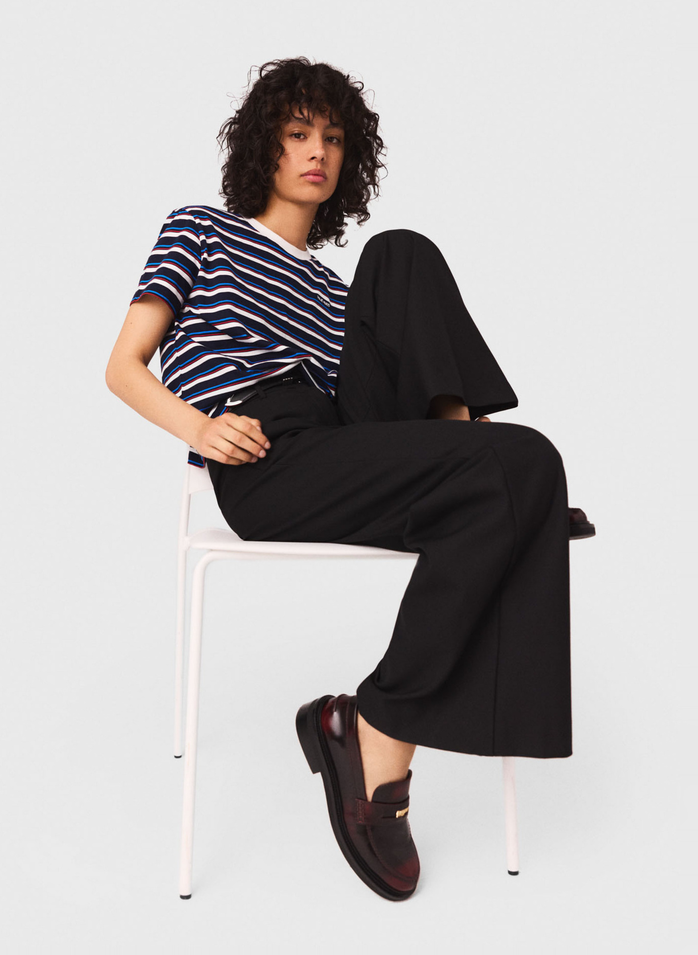 Pantalon de tailleur large MAJE Bleu