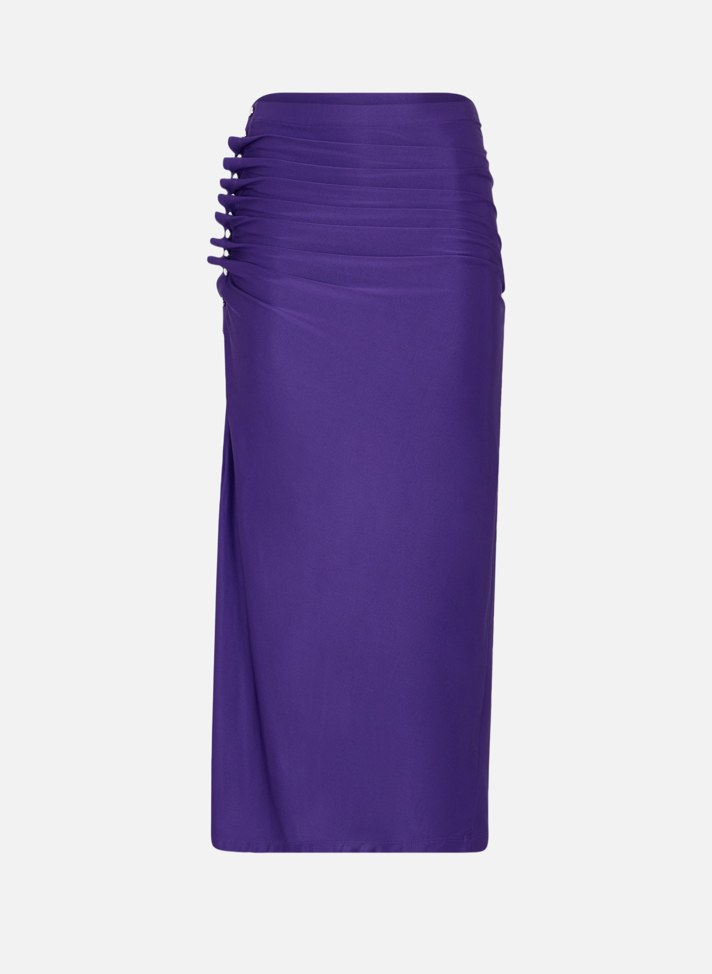 Jupe midi drapée en jersey RABANNE Violet