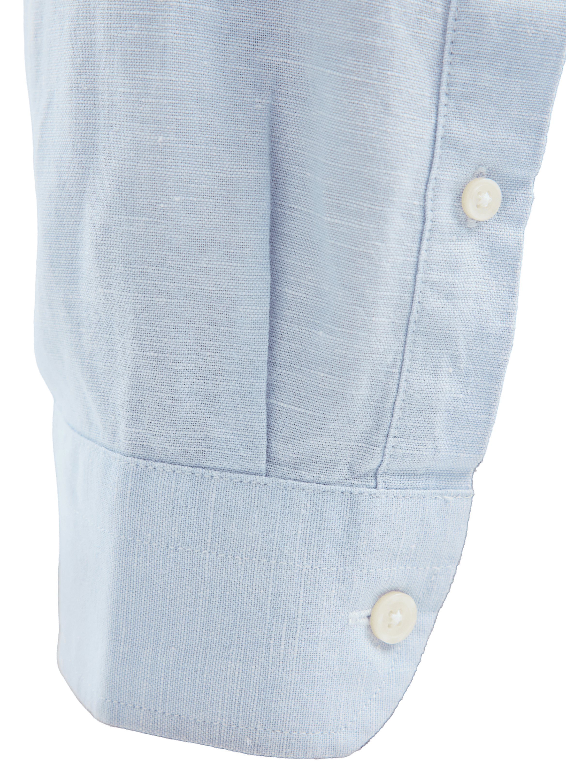Solid shirt with a button-down collar in linen and cotton SELECTED Blue