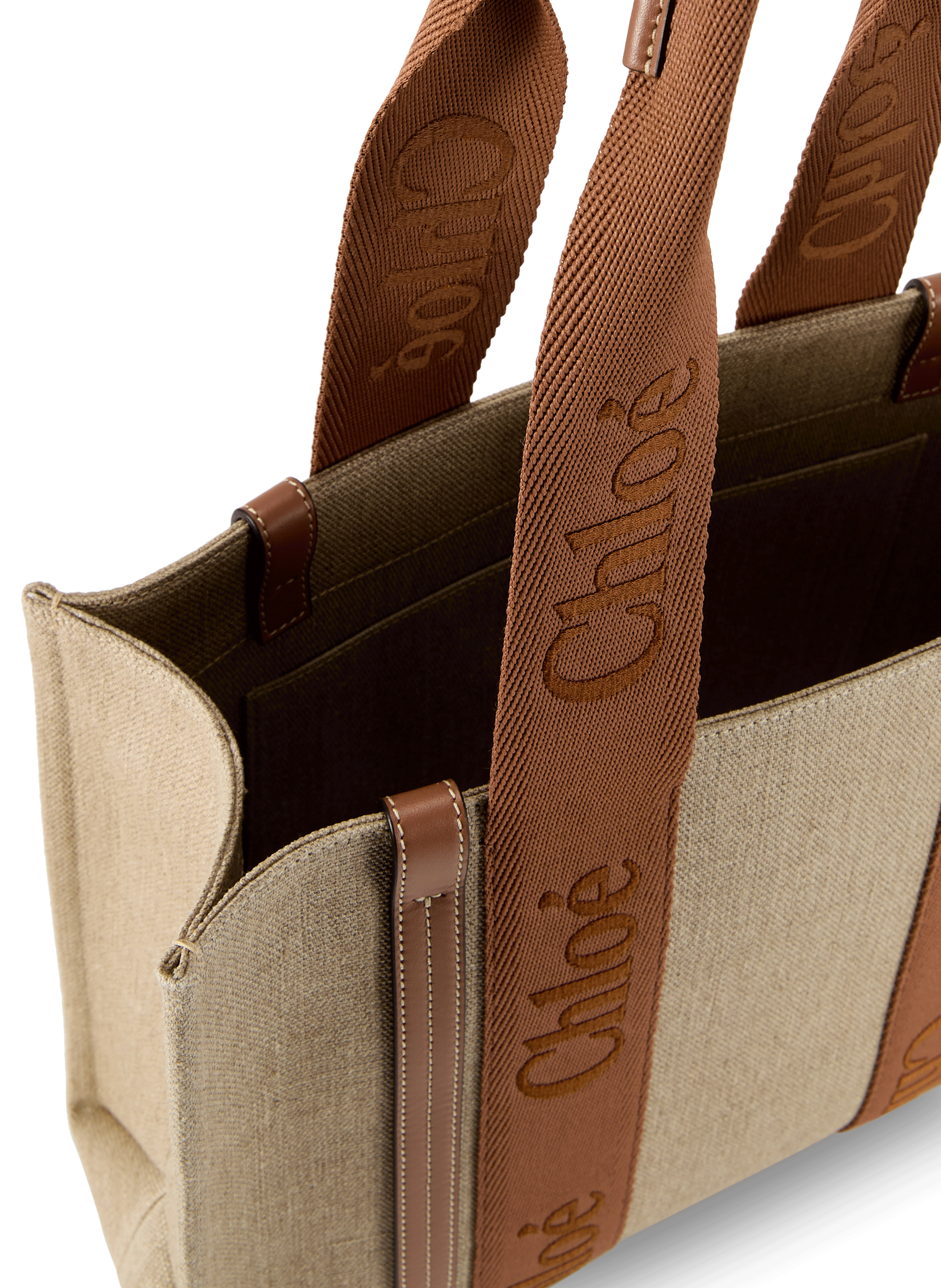 Linen tote bag CHLOÉ Brown