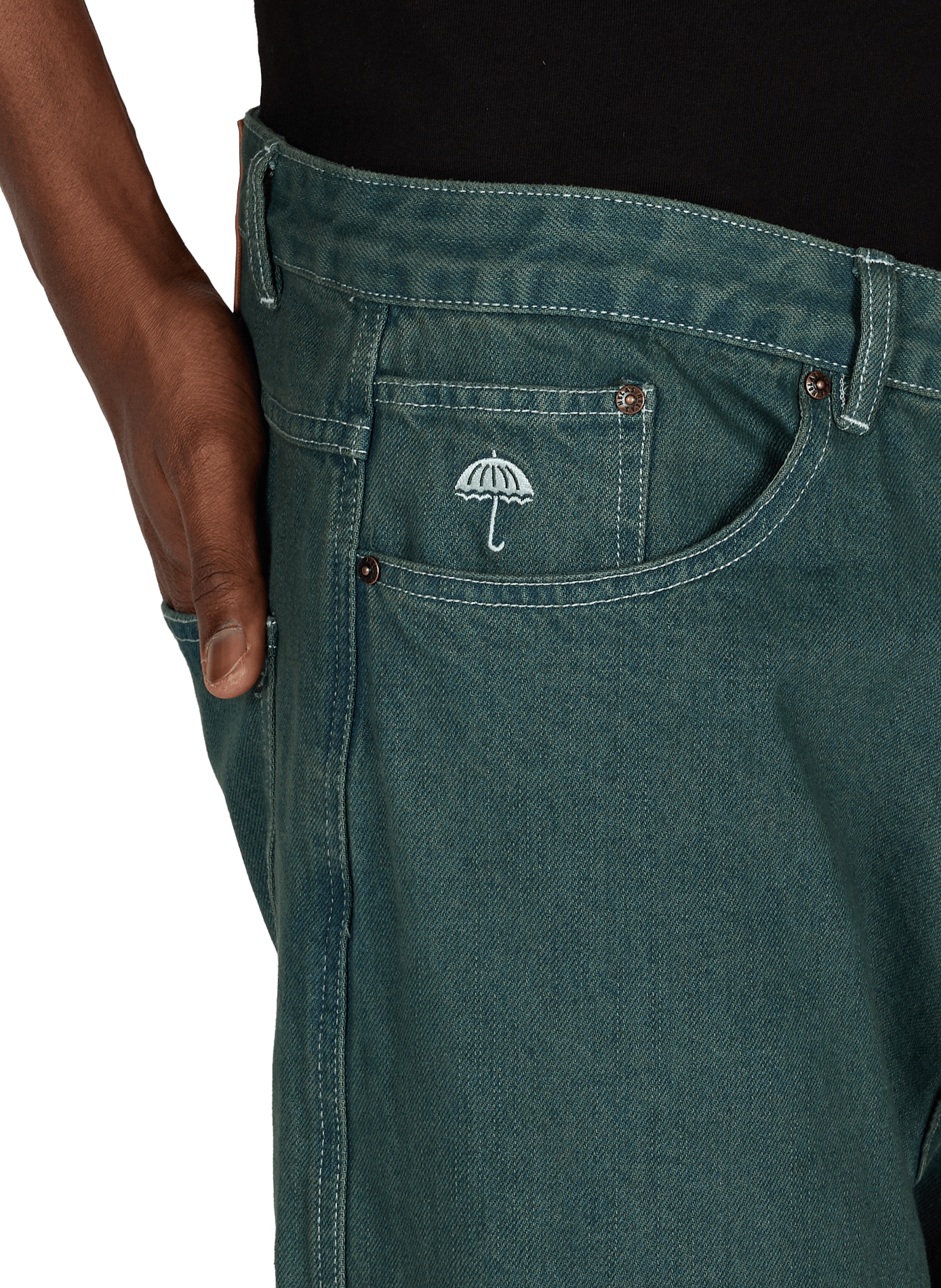 Jean ample en coton HELAS CAPS Vert