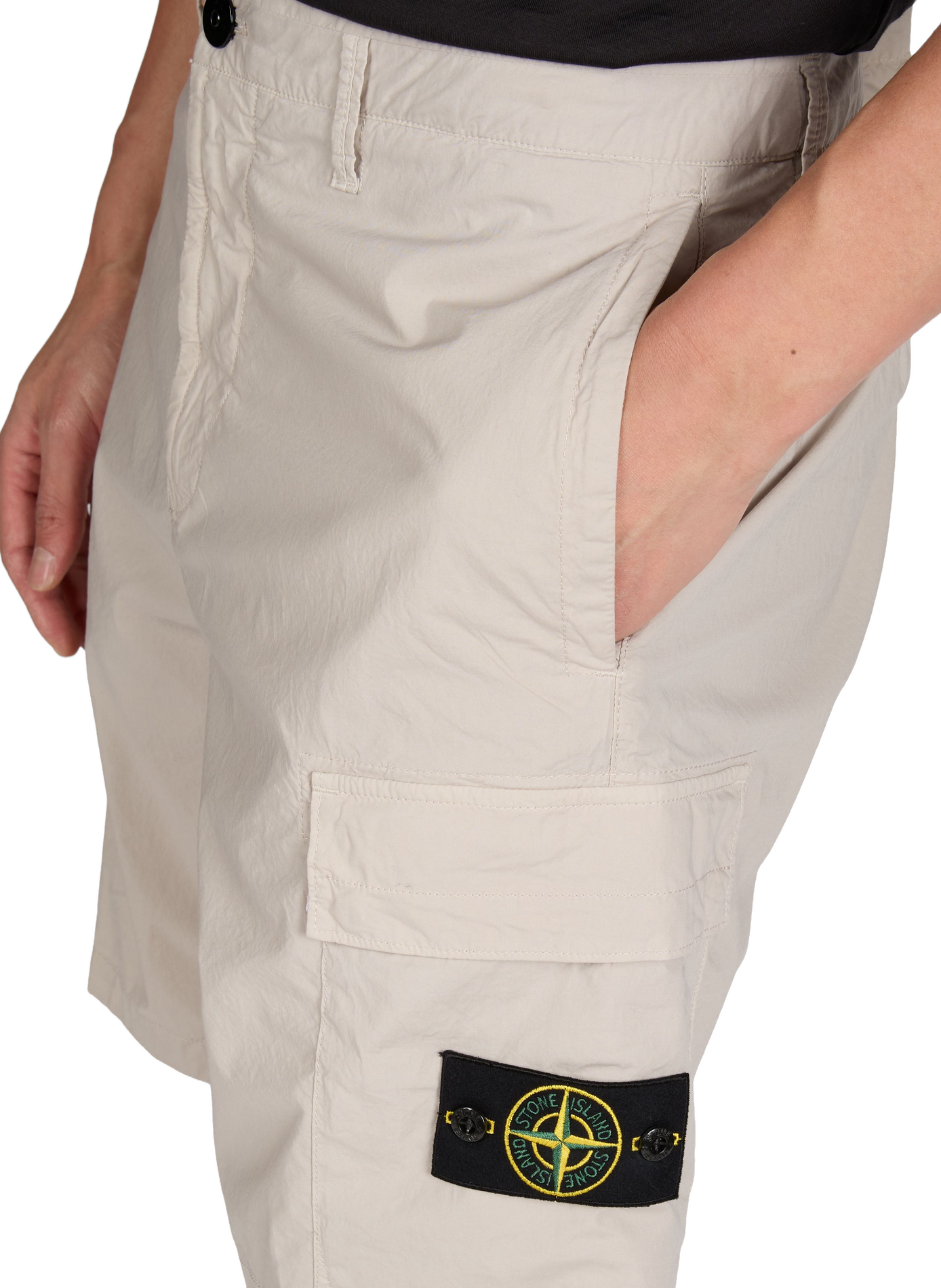 Short en coton mélangé STONE ISLAND Gris