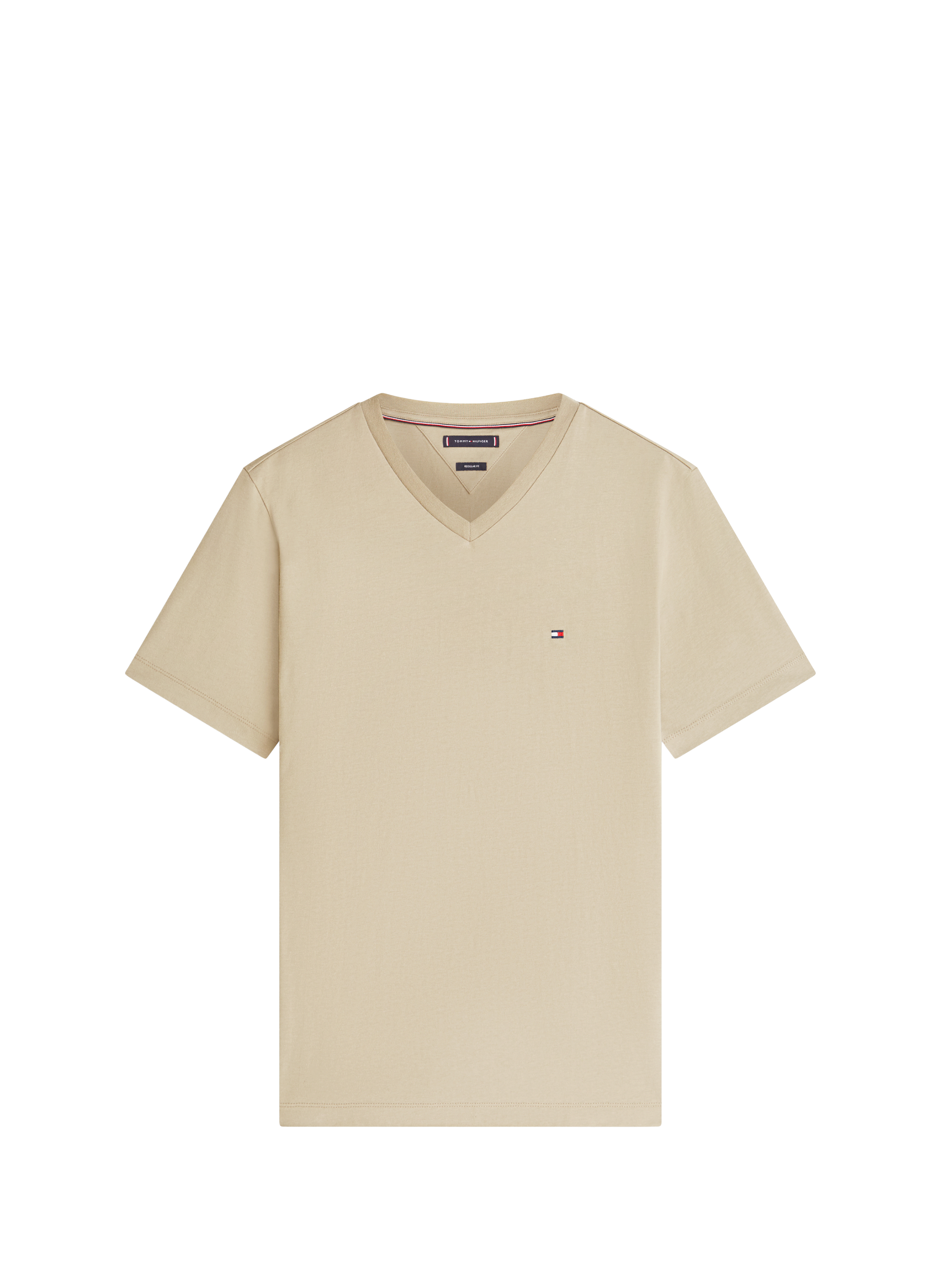 T-shirt à col en V TOMMY HILFIGER Beige