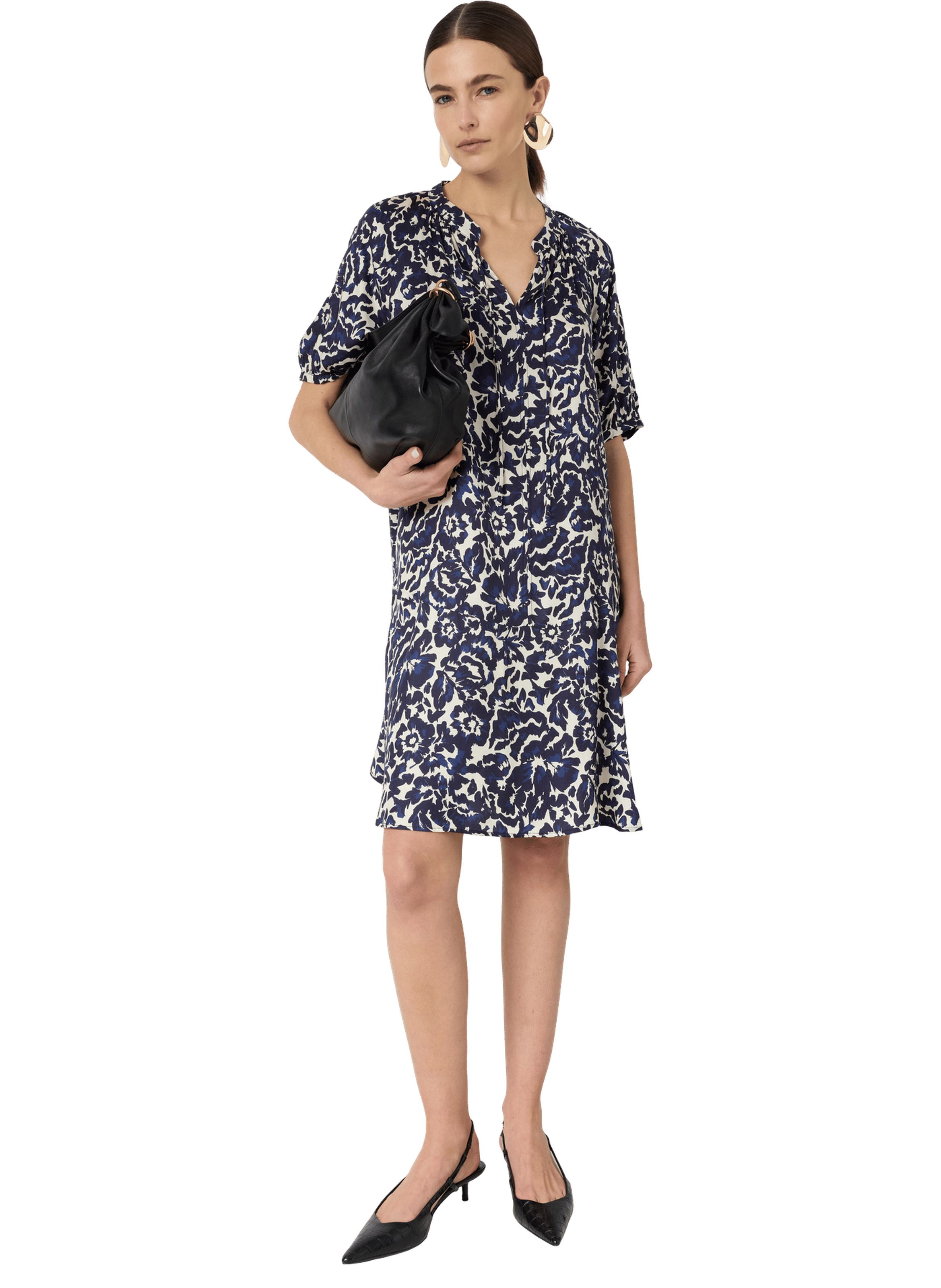 Robe courte imprimé floral abstrait - raliah GERARD DAREL Bleu