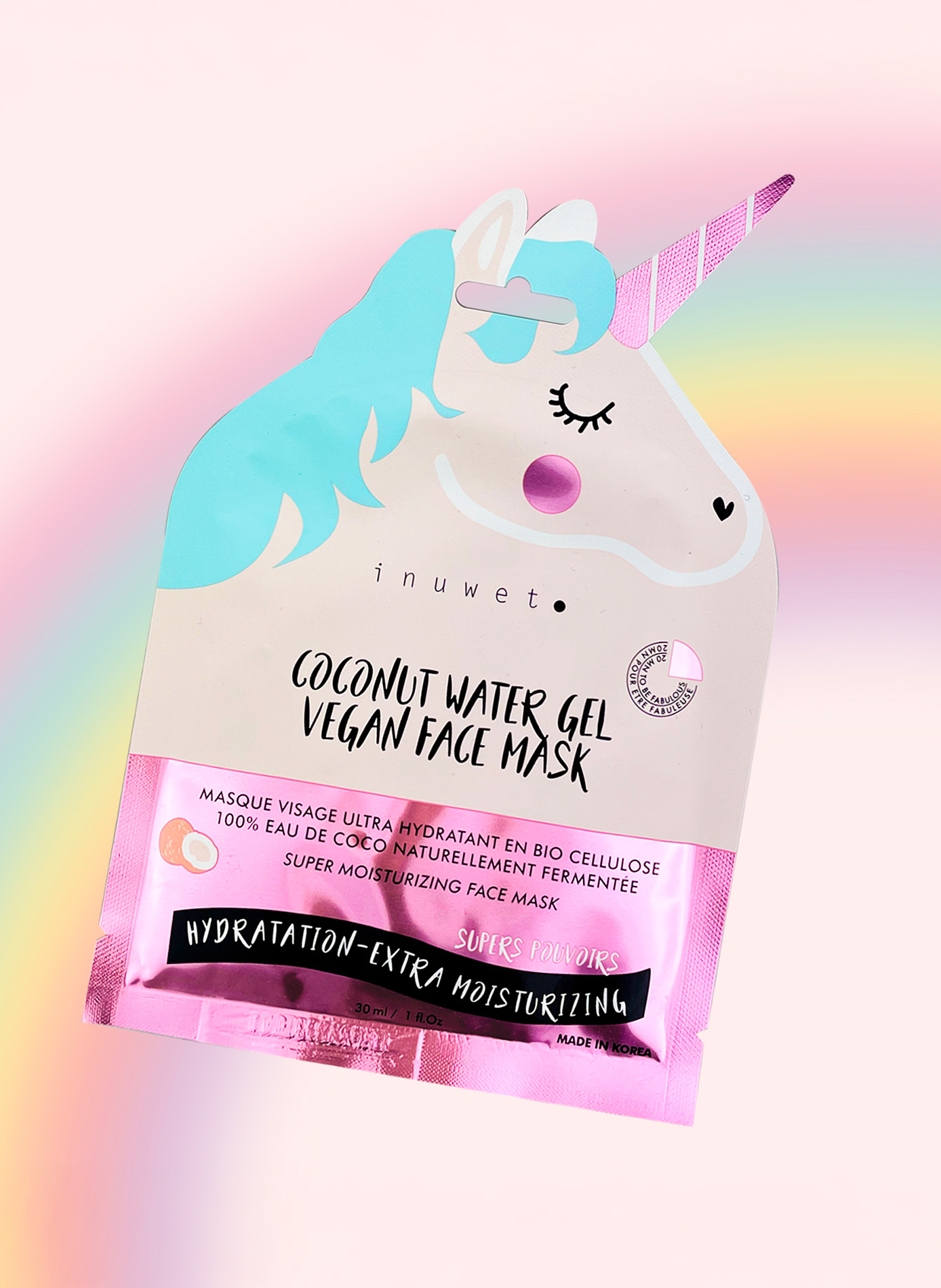 Masque visage licorne hydratant INUWET No color