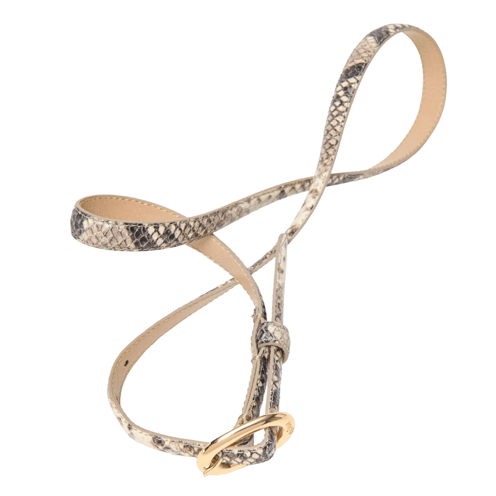 Ceinture fine python en cuir MAJE Multicolore