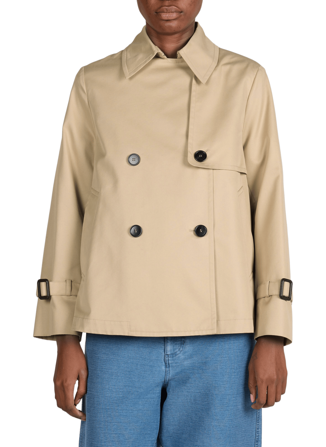 Flared plain mixed cotton raincoat MAX MARA WEEK END Beige