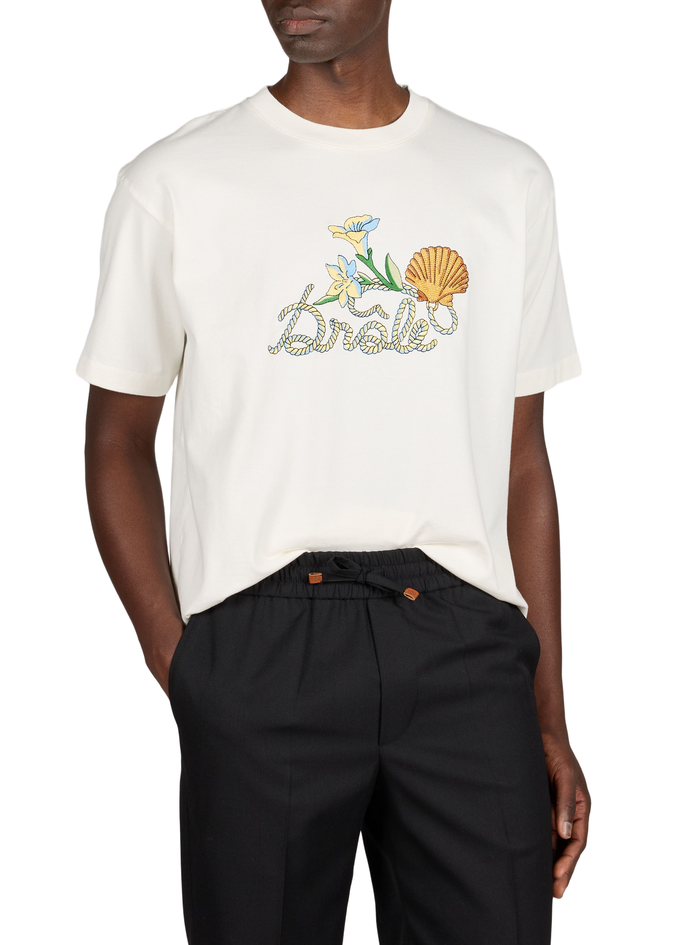 T-shirt à motif en coton DROLE DE MONSIEUR Beige