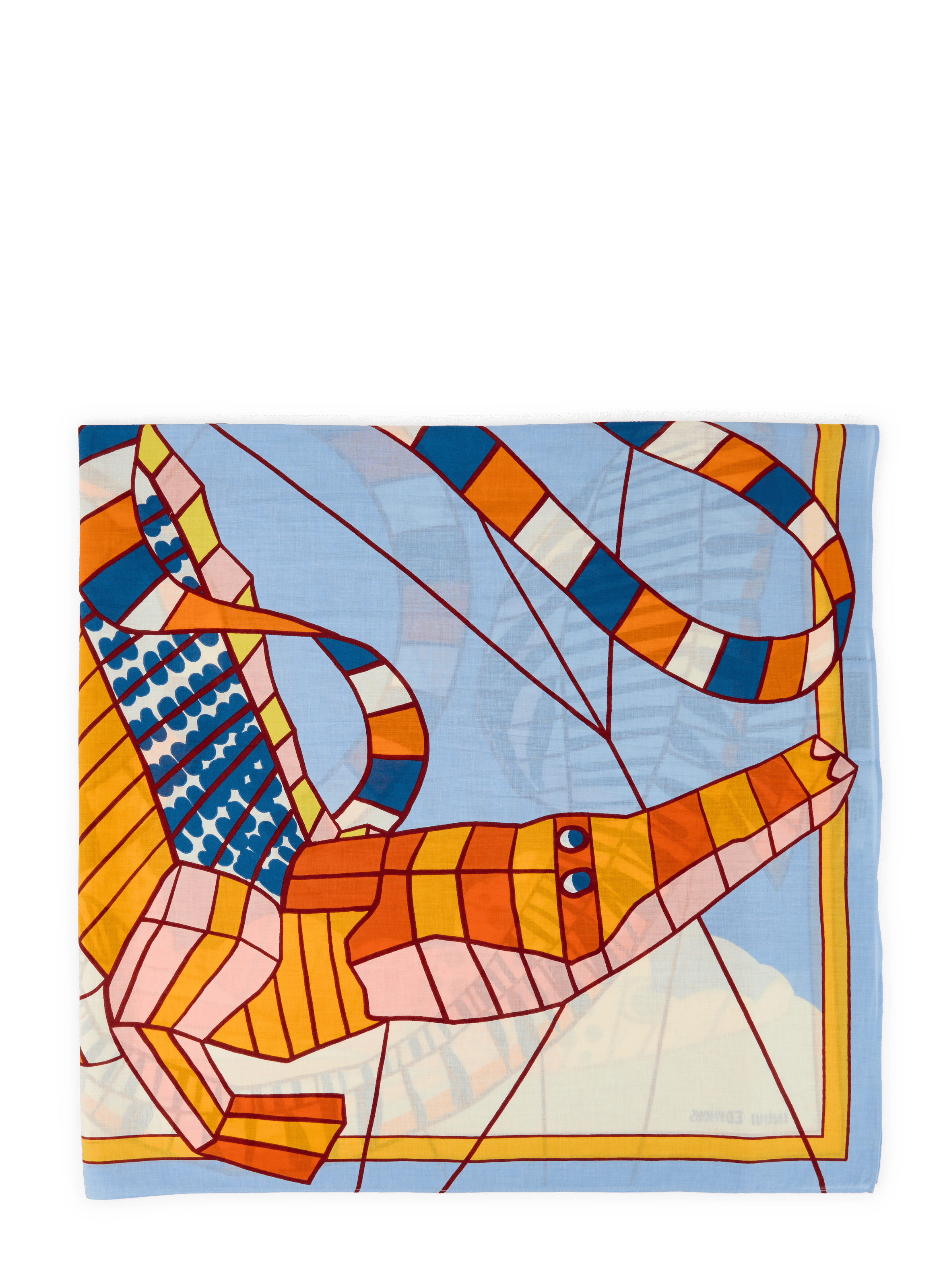 Foulard imprimé en coton INOUI EDITIONS Orange