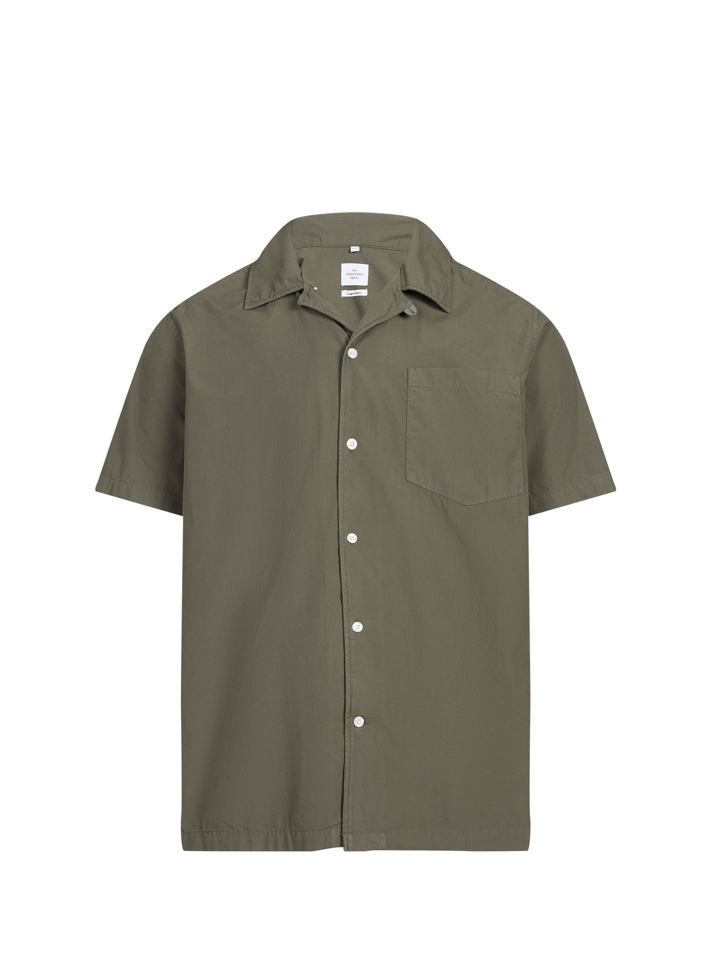 Chemise droite boutonnée unie AU PRINTEMPS PARIS Kaki