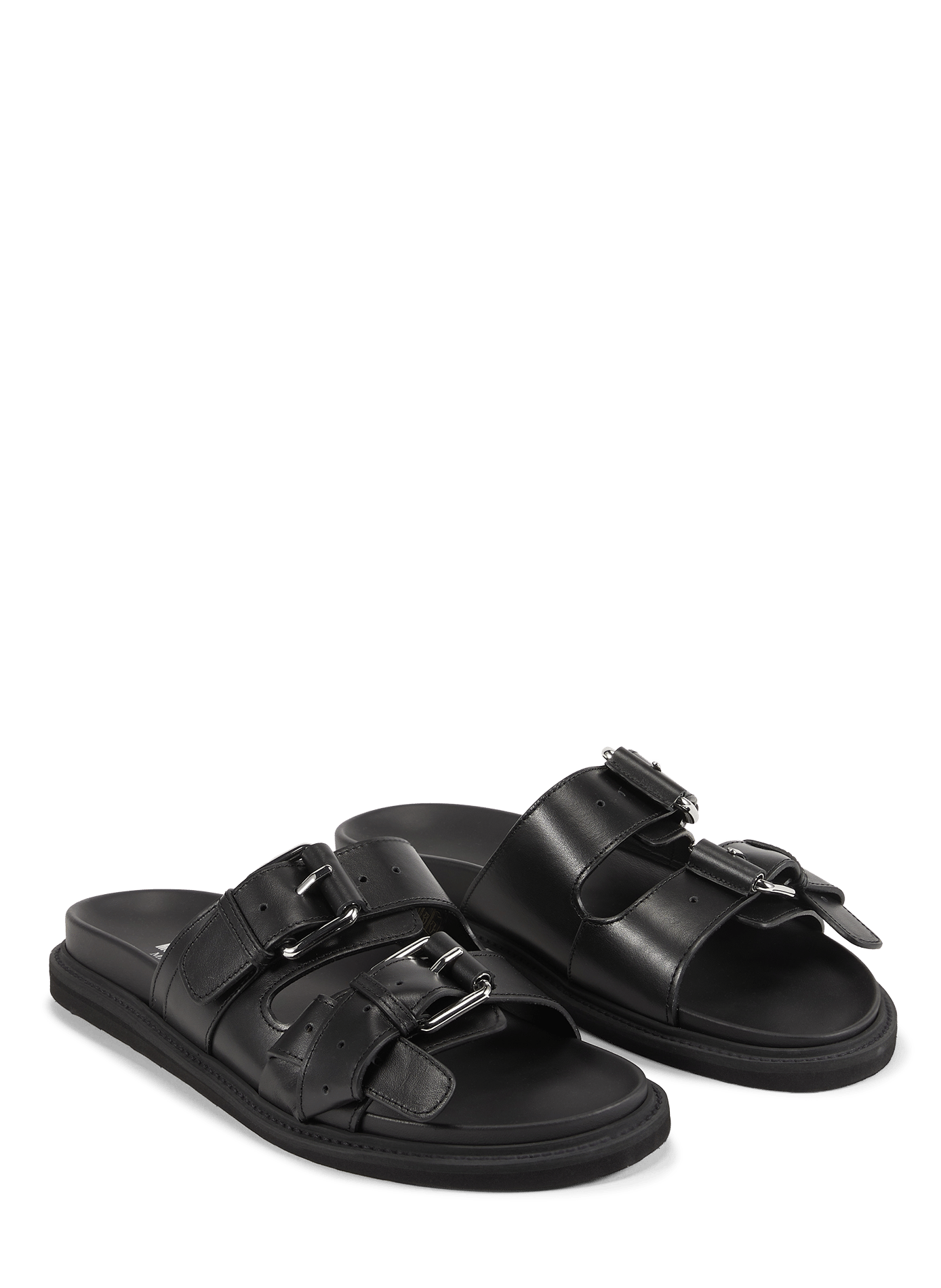 Buckle leather sandals MOSCHINO Black