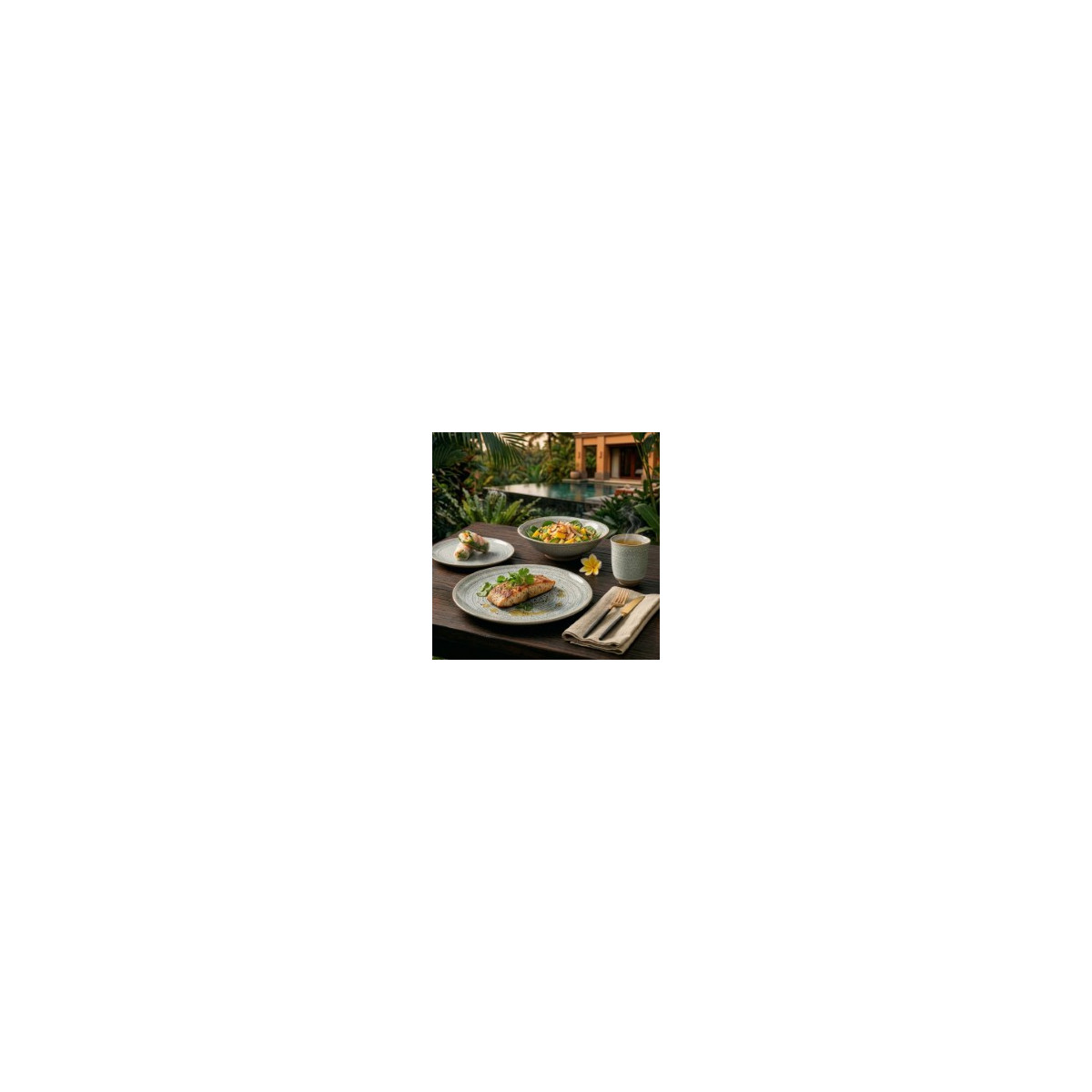 Atoll - assiette plate 27 cm (lot de 6) MEDARD DE NOBLAT Gris
