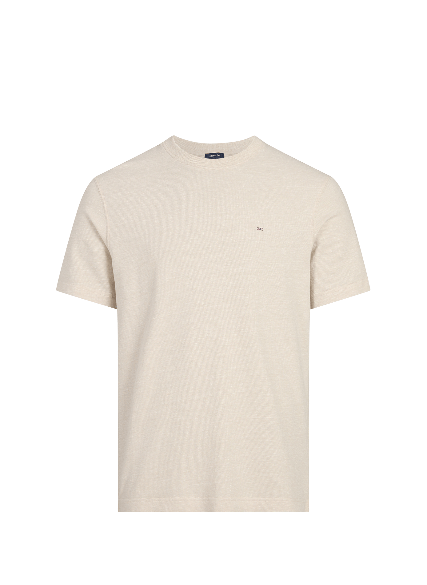 T-shirt à col rond en coton et lin EDEN PARK Beige