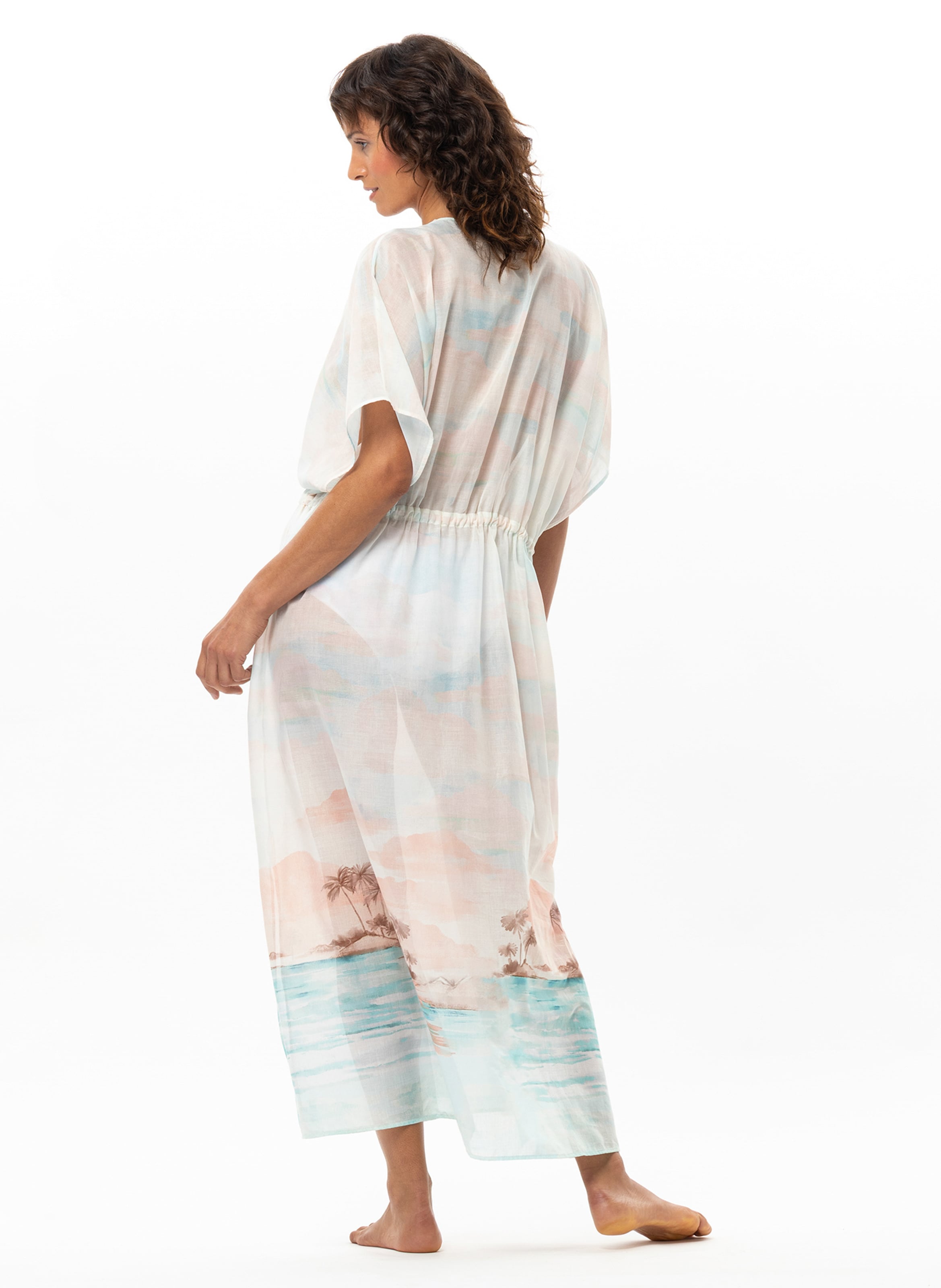 Kaftan en voile de coton sunset 240 LE CHAT Multicolore