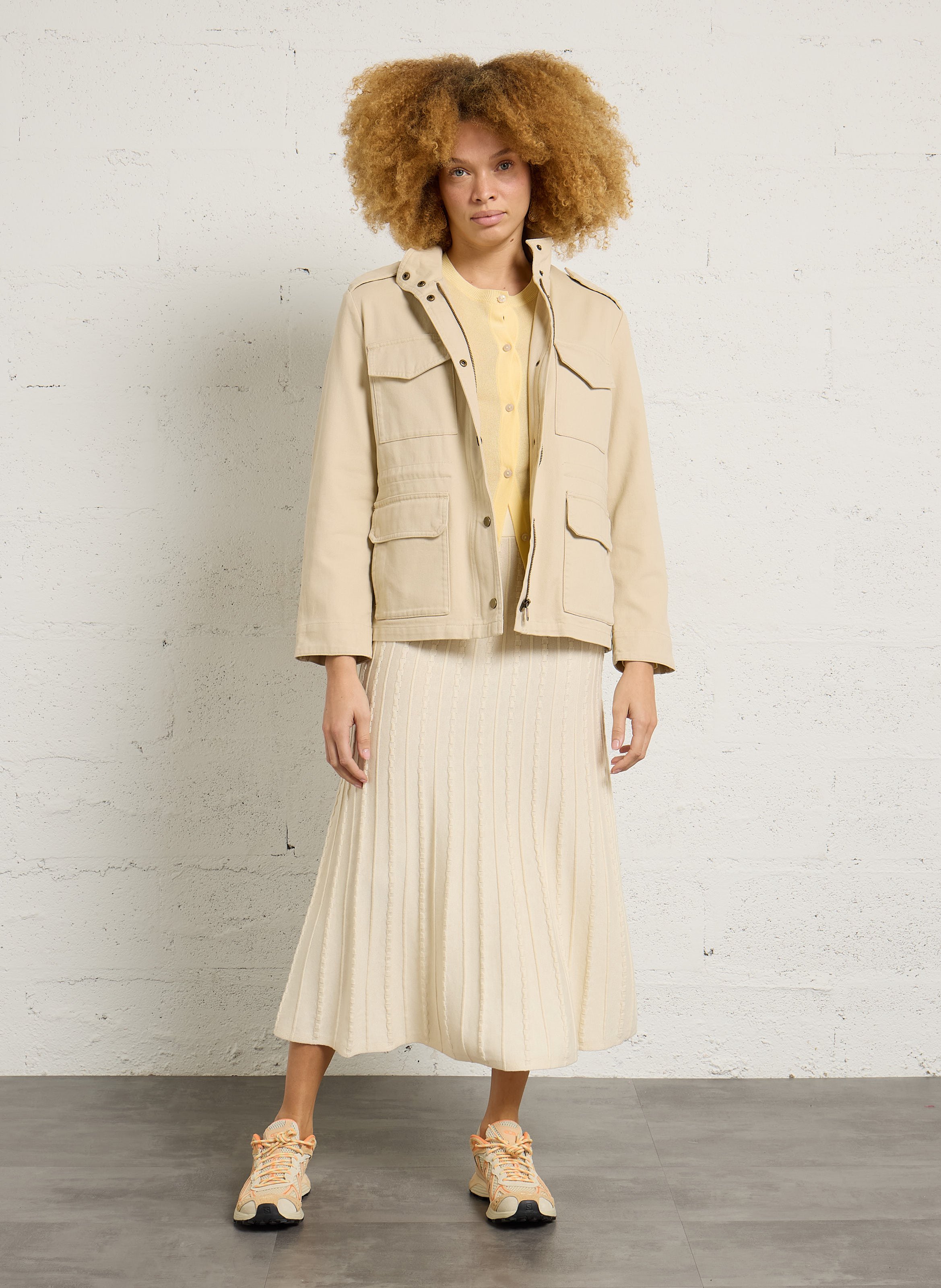 Veste sharienne en coton claire MAISON 123 Beige