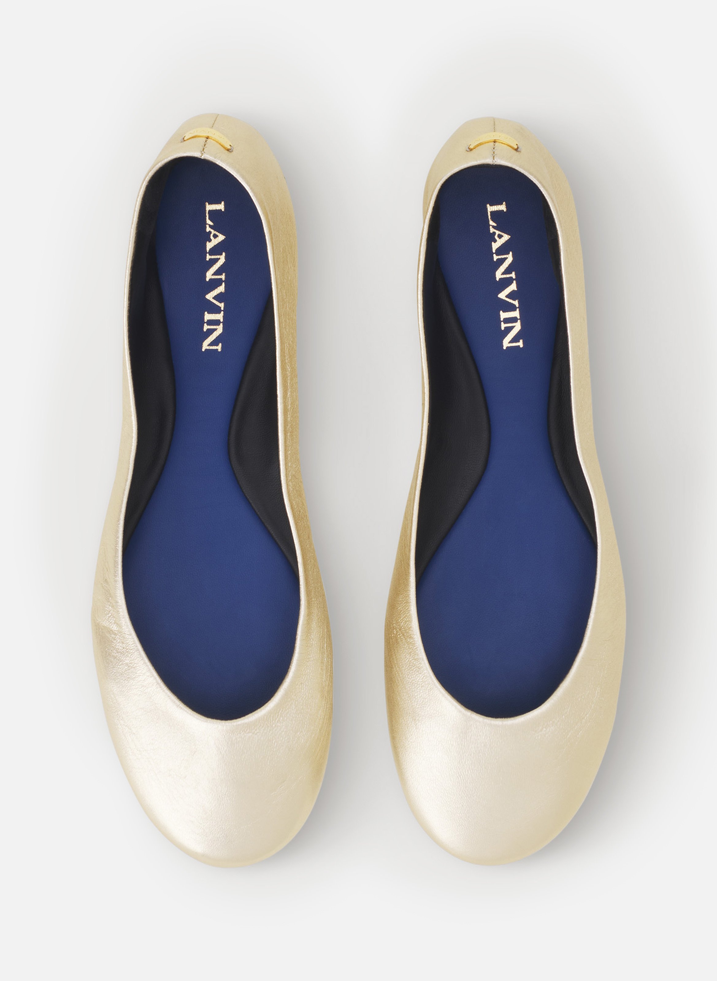 La ballerine en cuir métallisé LANVIN Doré