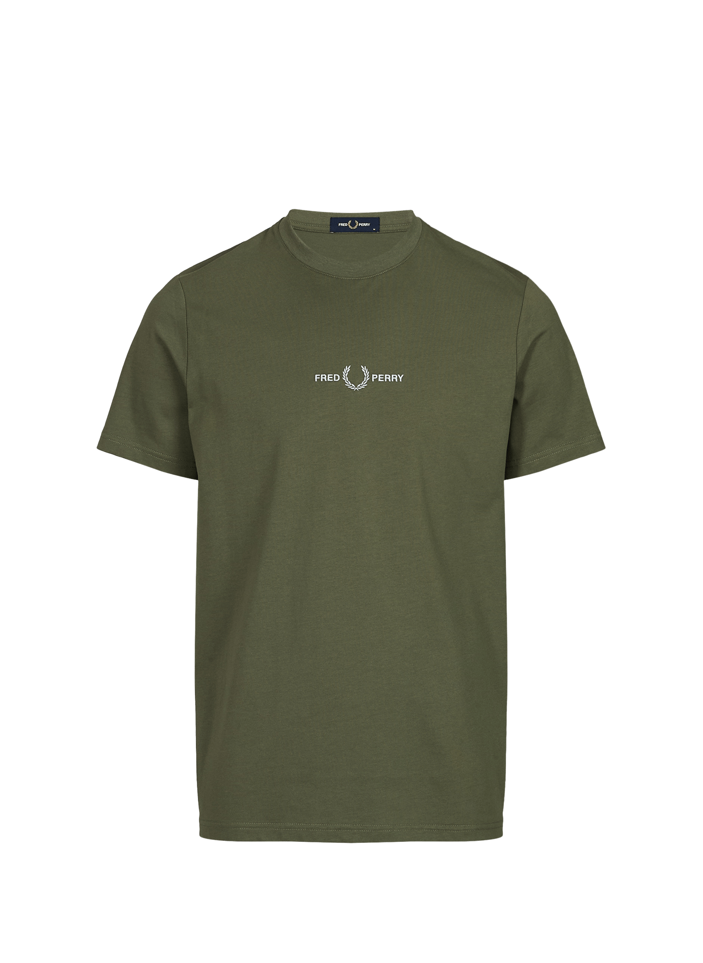 T-shirt à logo brodé en coton FRED PERRY Vert