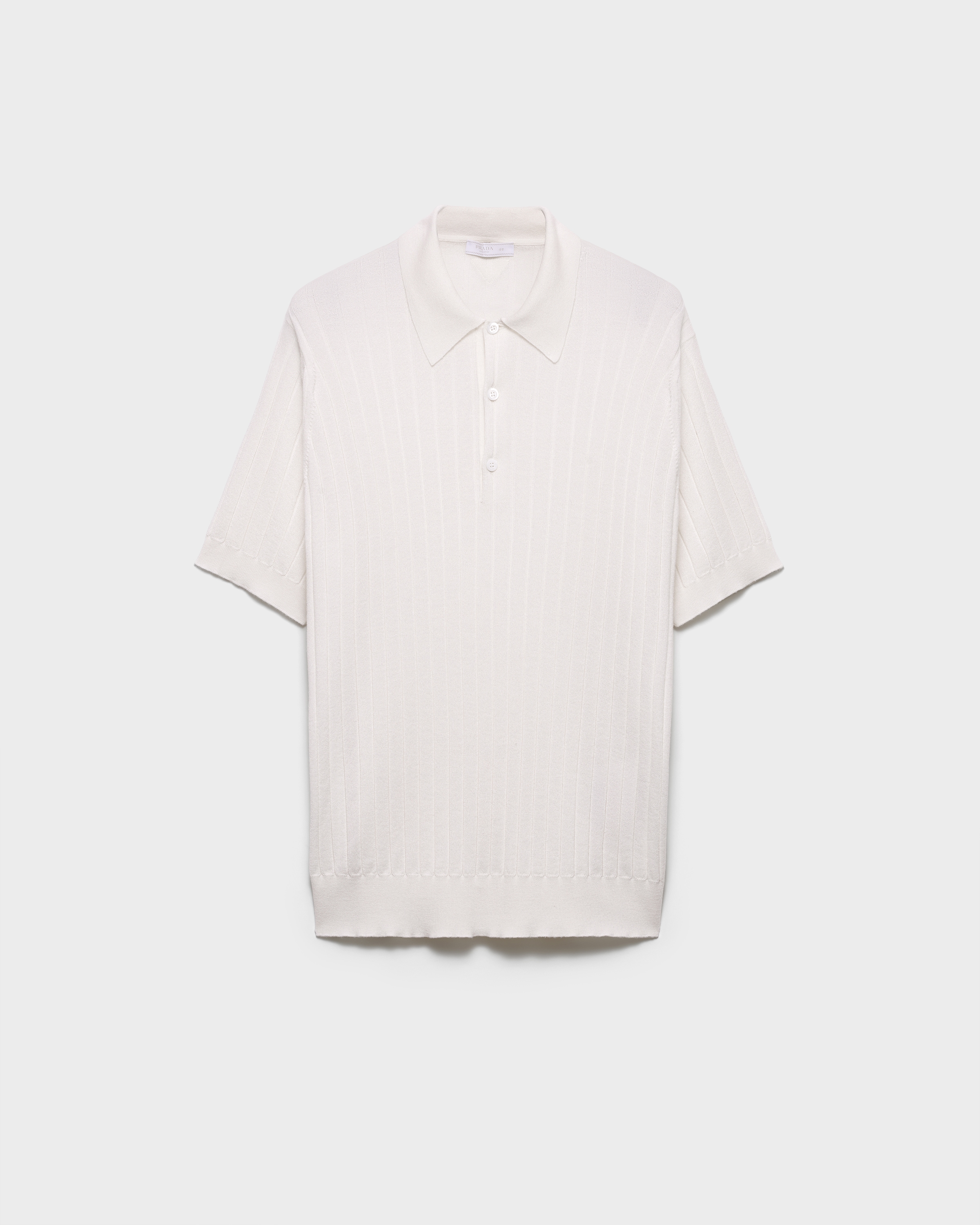 Polo en cachemire et soie PRADA Blanc