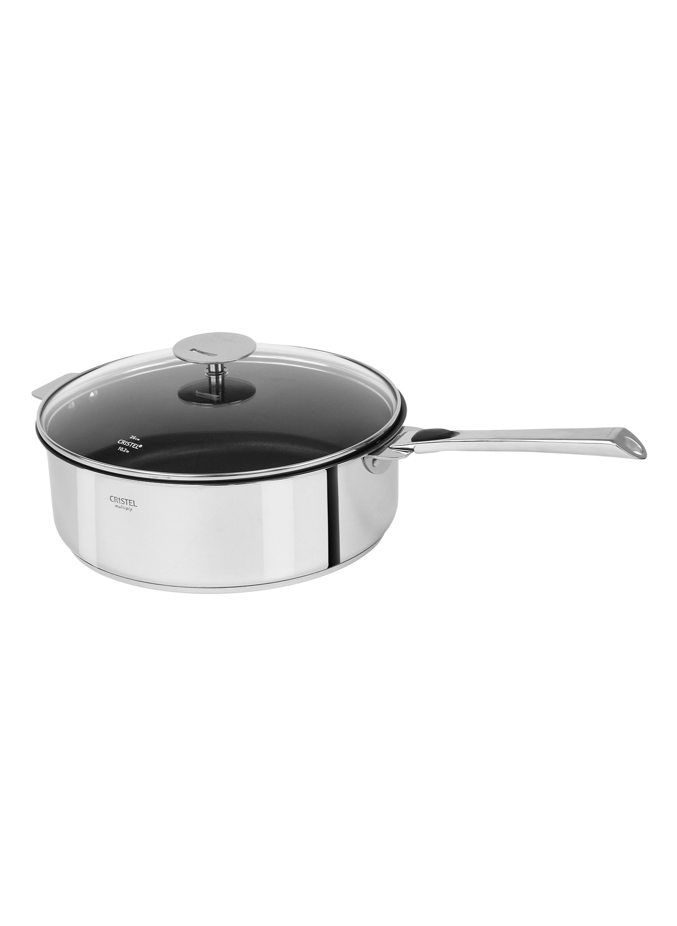 Sauteuse anti-adhésive à poignée amovible Casteline en inox CRISTEL Gris