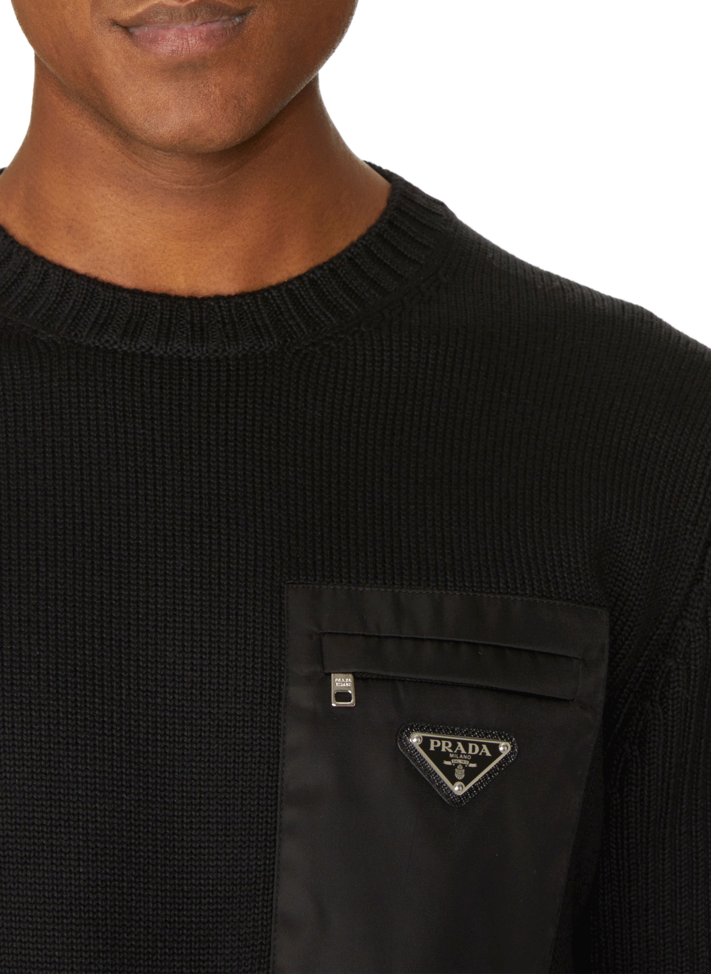 Pull en laine vierge PRADA Noir
