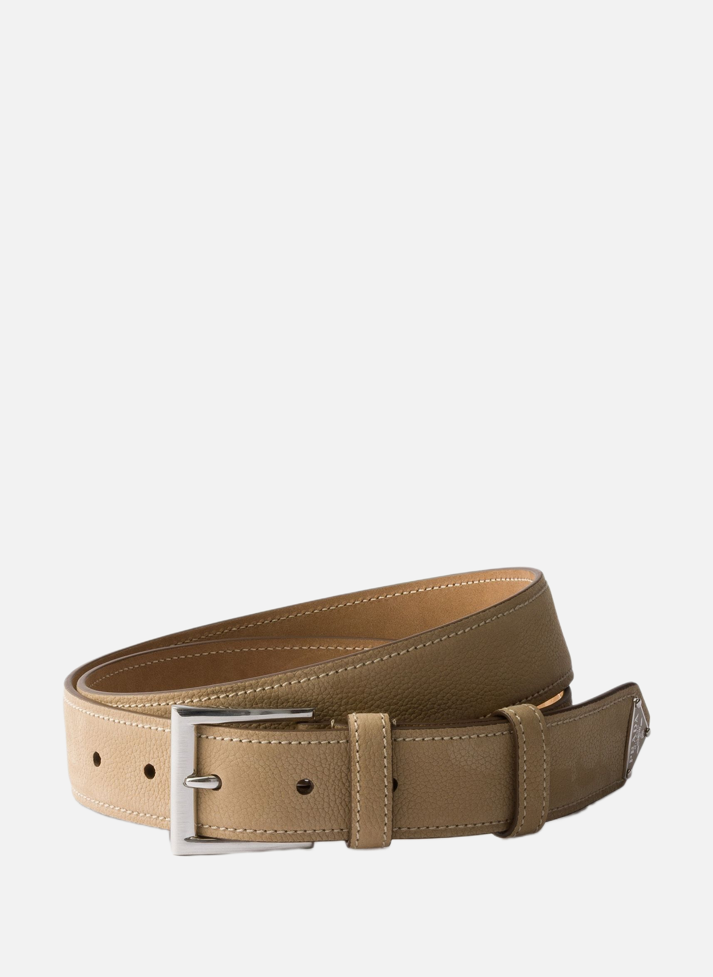 Ceinture en cuir nubuck PRADA Beige