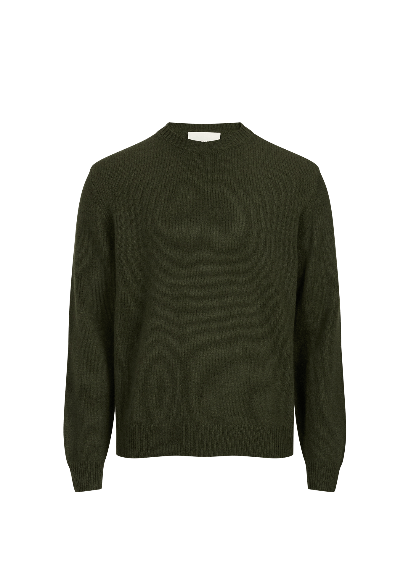 Pull col rond droit en cachemire  Dark olive green