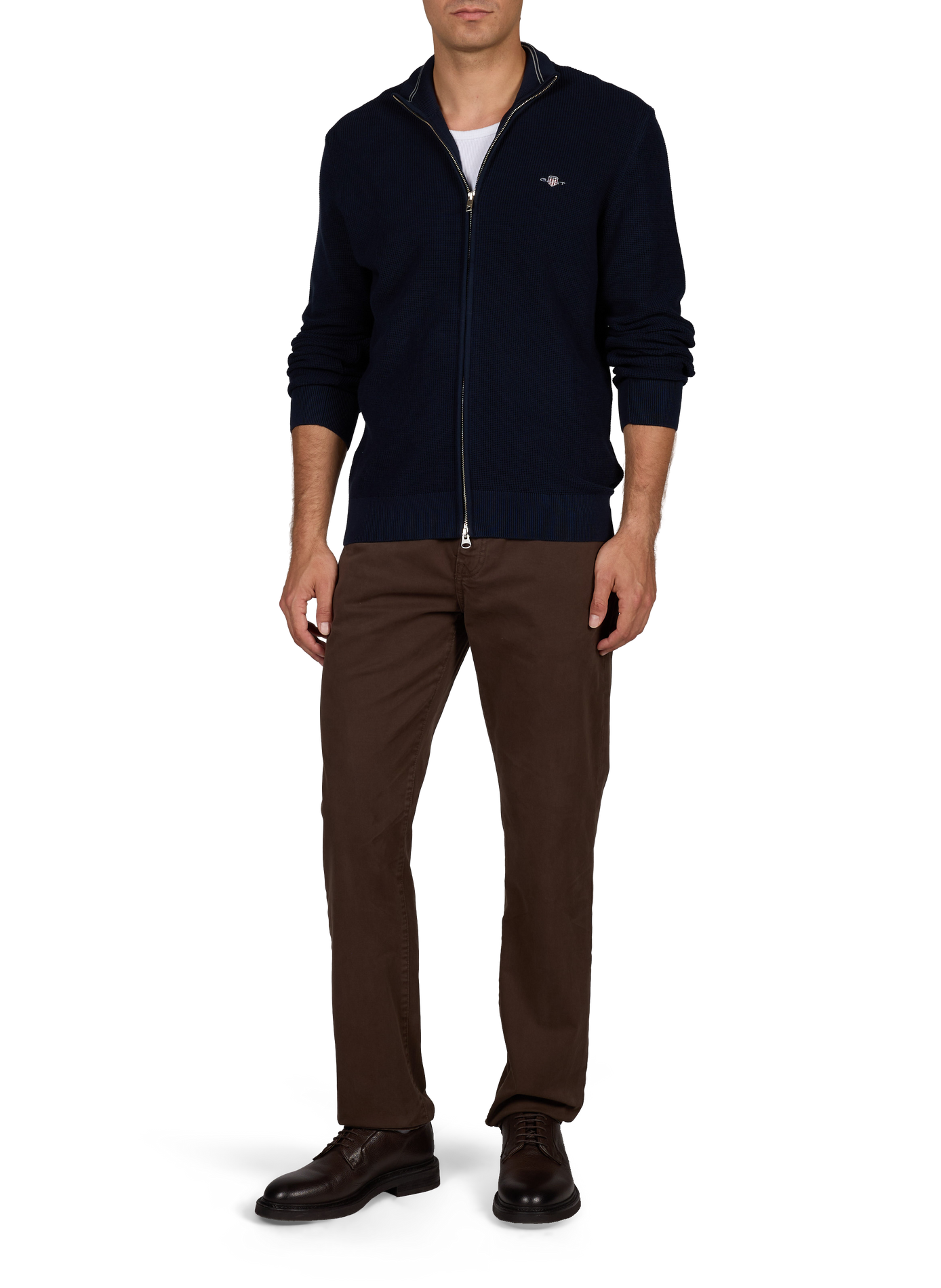 Zip-up cotton jacket GANT Blue