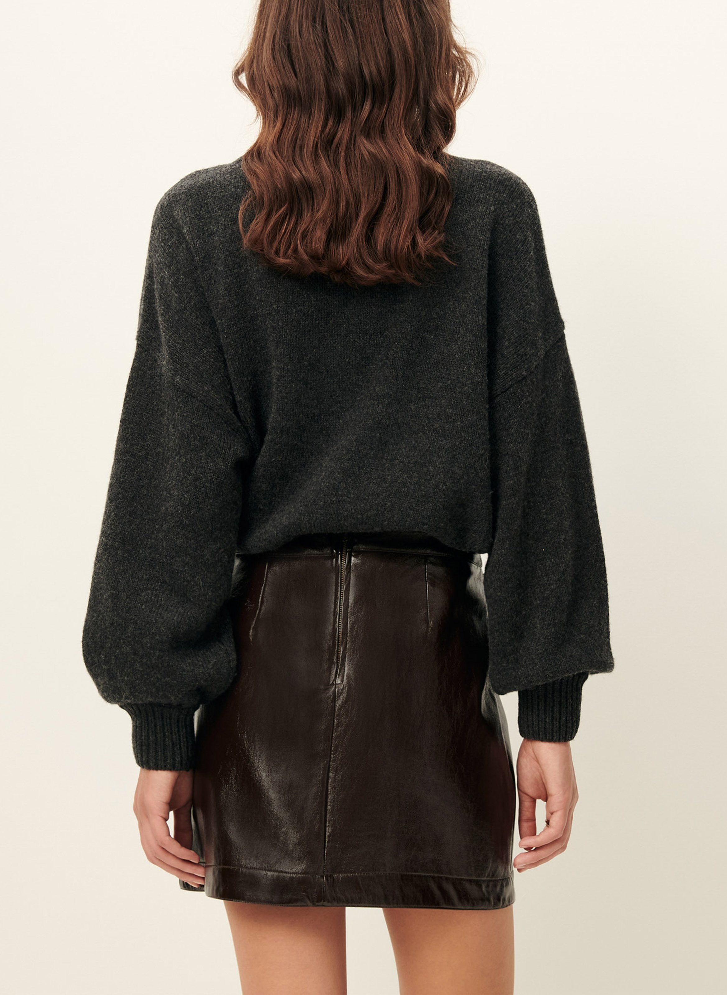 Jupe courte droite abby SESSUN Marron