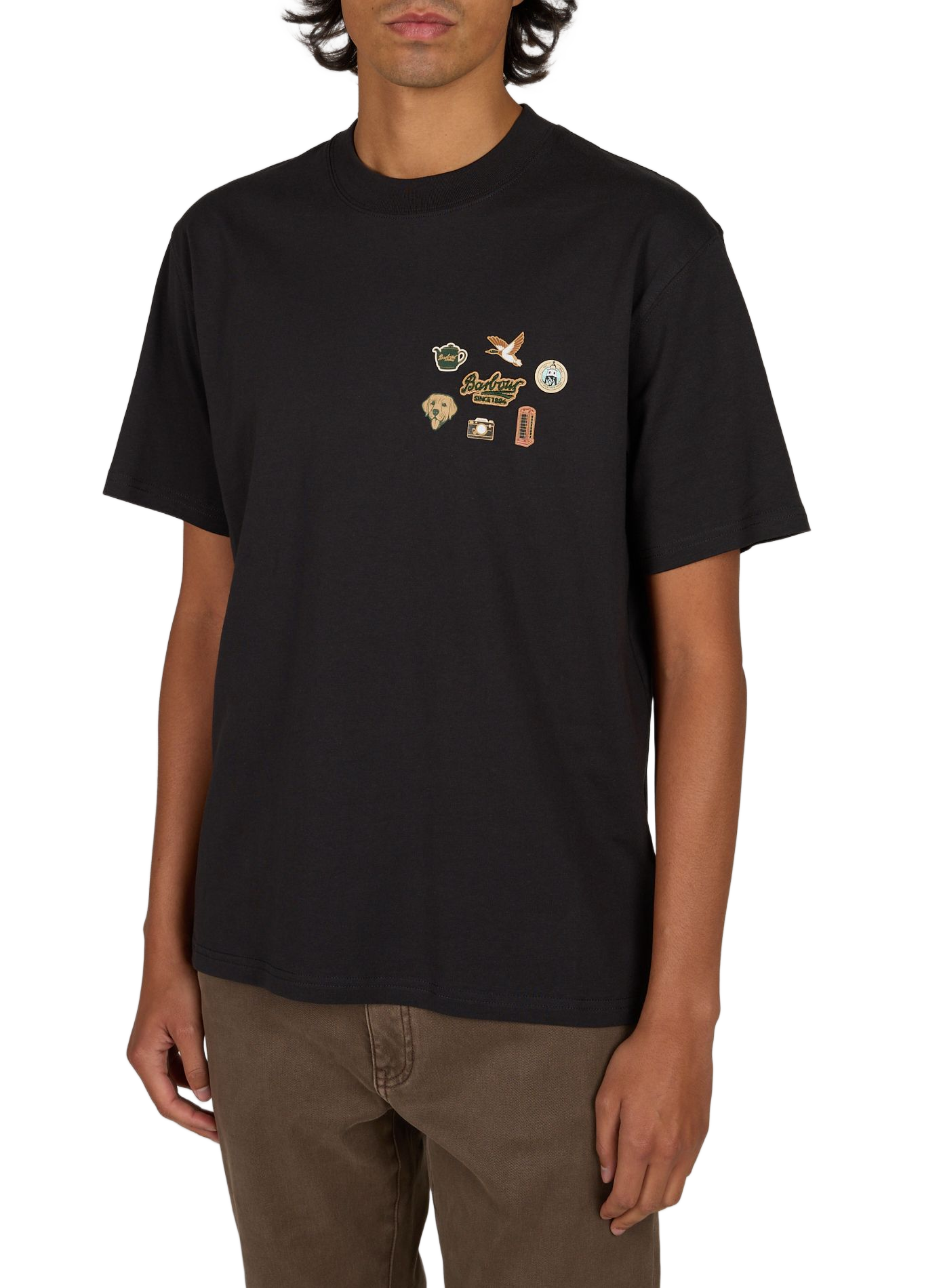 T-shirt droit à patch en coton BARBOUR