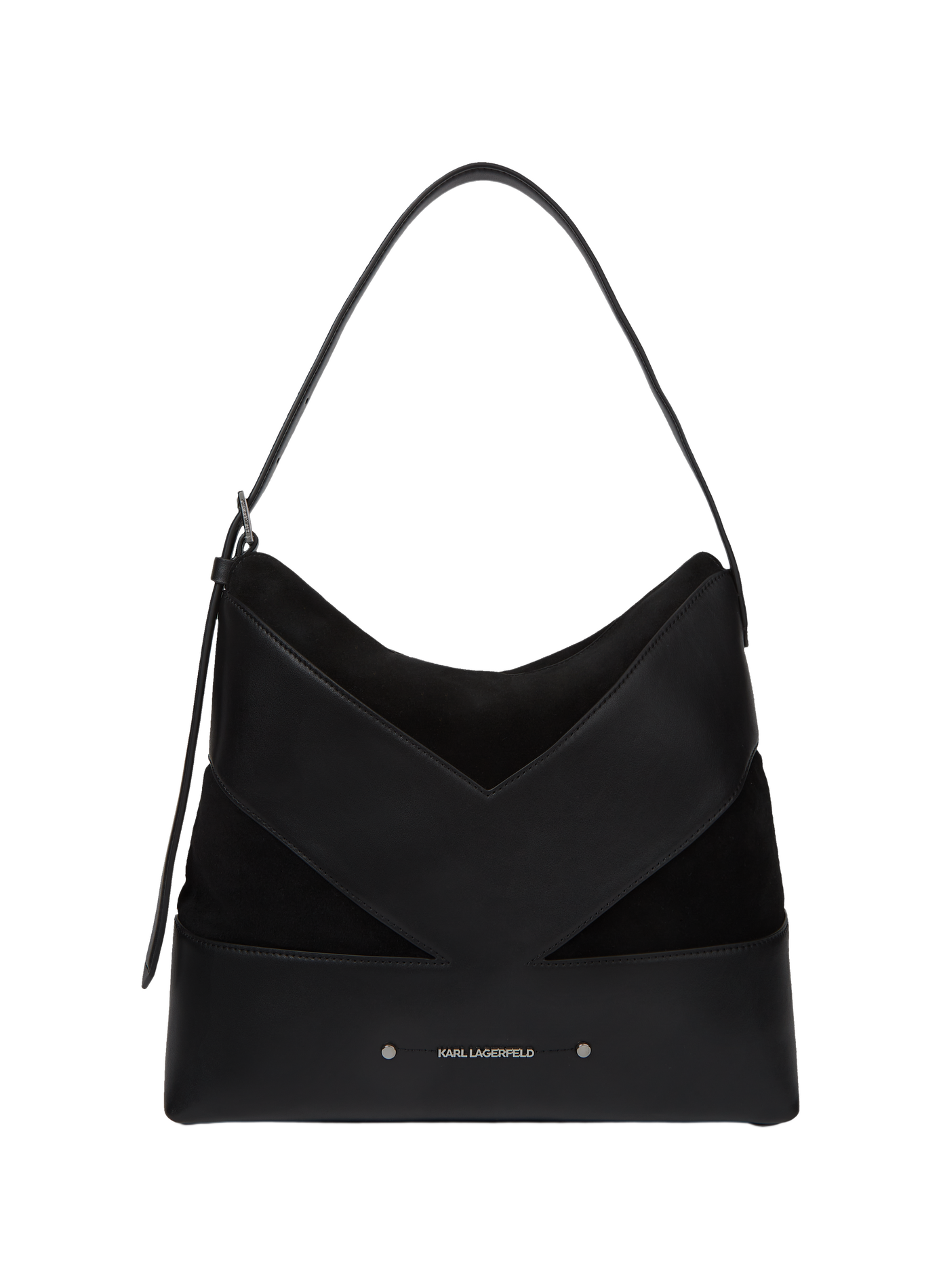 Dual-material Shoulder bag  KARL LAGERFELD Black