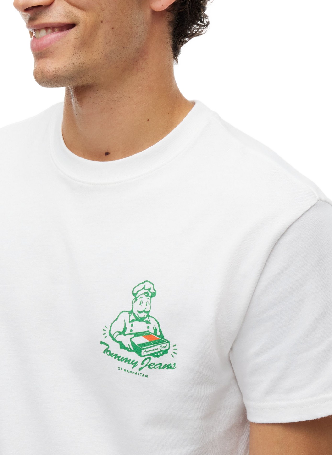 T-shirt col rond uni à sérigraphies TOMMY HILFIGER Blanc